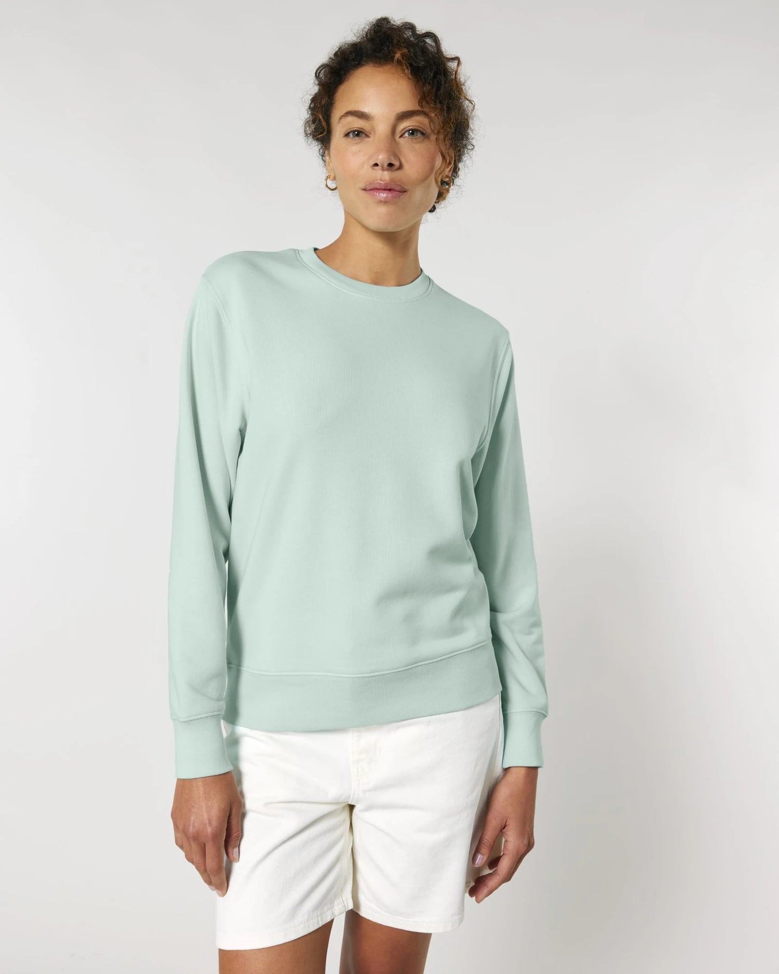 Sweater biologisch katoen om te personaliseren - Caribisch Blauw
