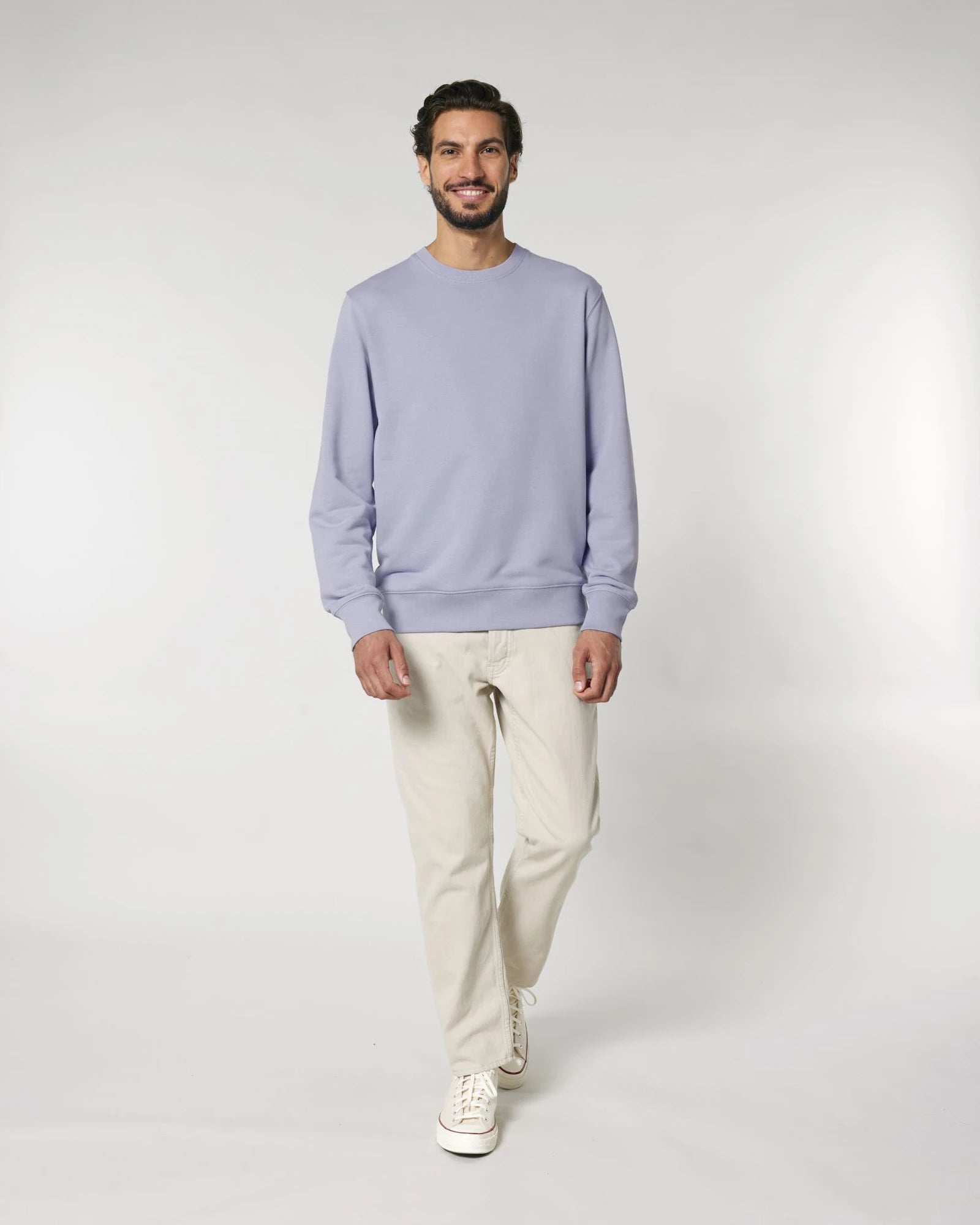 Sweater biologisch katoen om te personaliseren - Lavendel