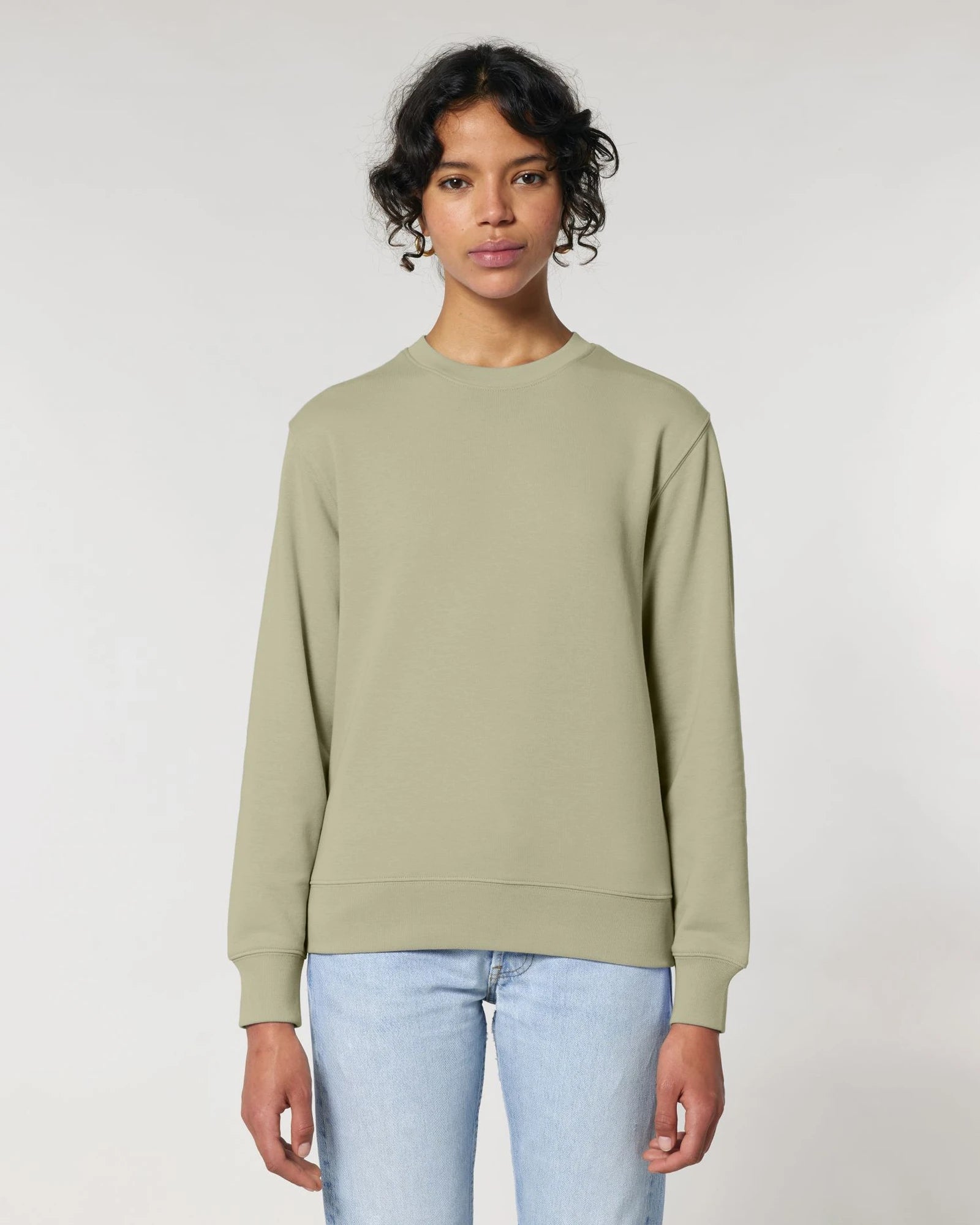 Sweater biologisch katoen om te personaliseren - Salie