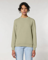 Sweater biologisch katoen om te personaliseren - Salie