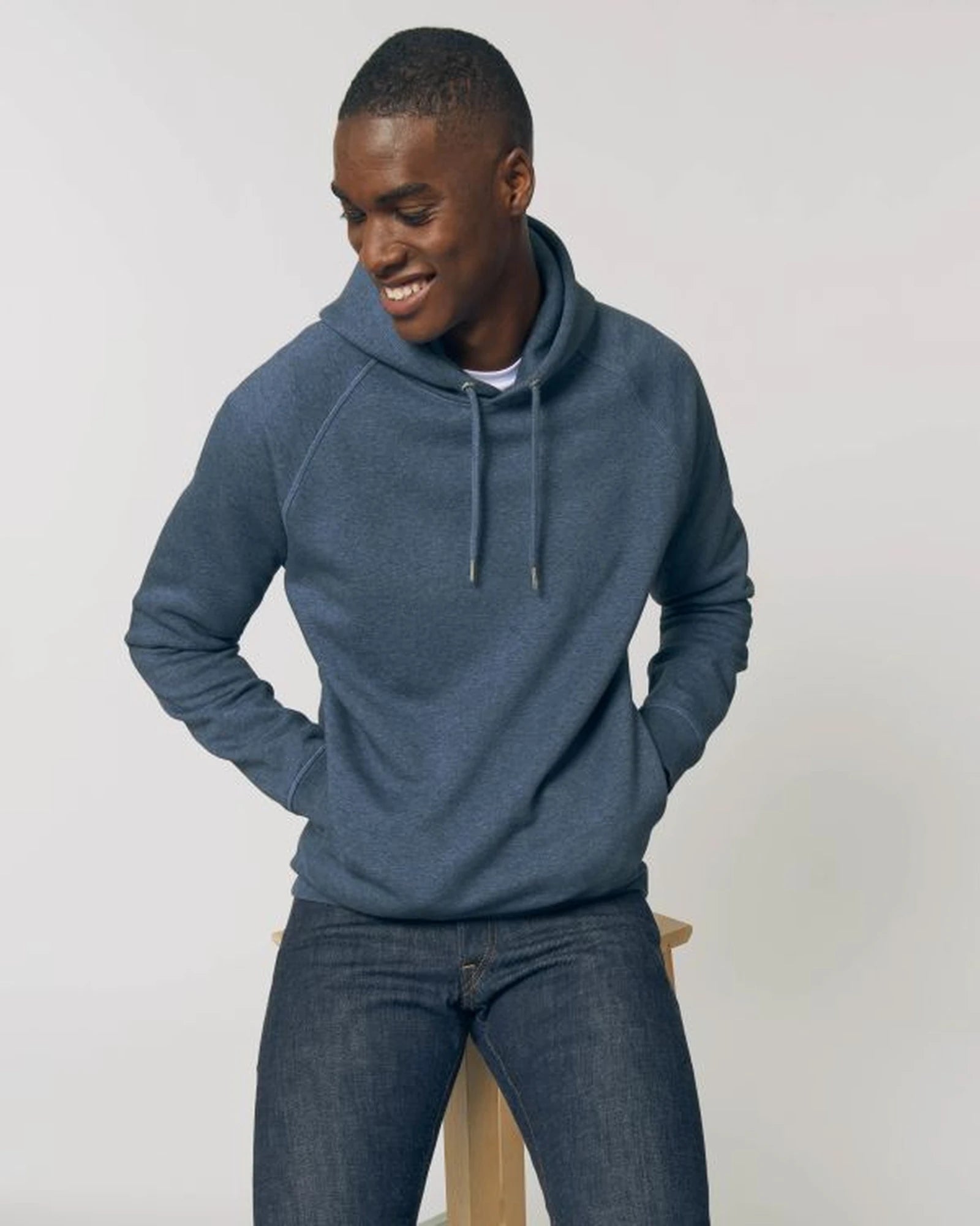 Hoodie Stanley/Stella Sider om te personaliseren - Donker gemêleerd blauw