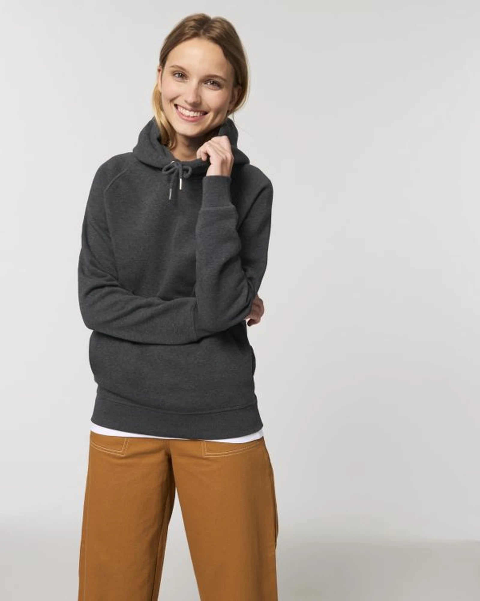 Hoodie Stanley/Stella Sider om te personaliseren - Donkergrijs gemêleerd