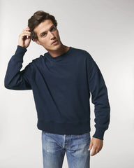 Sweater biologisch katoen om te personaliseren - Marineblauw