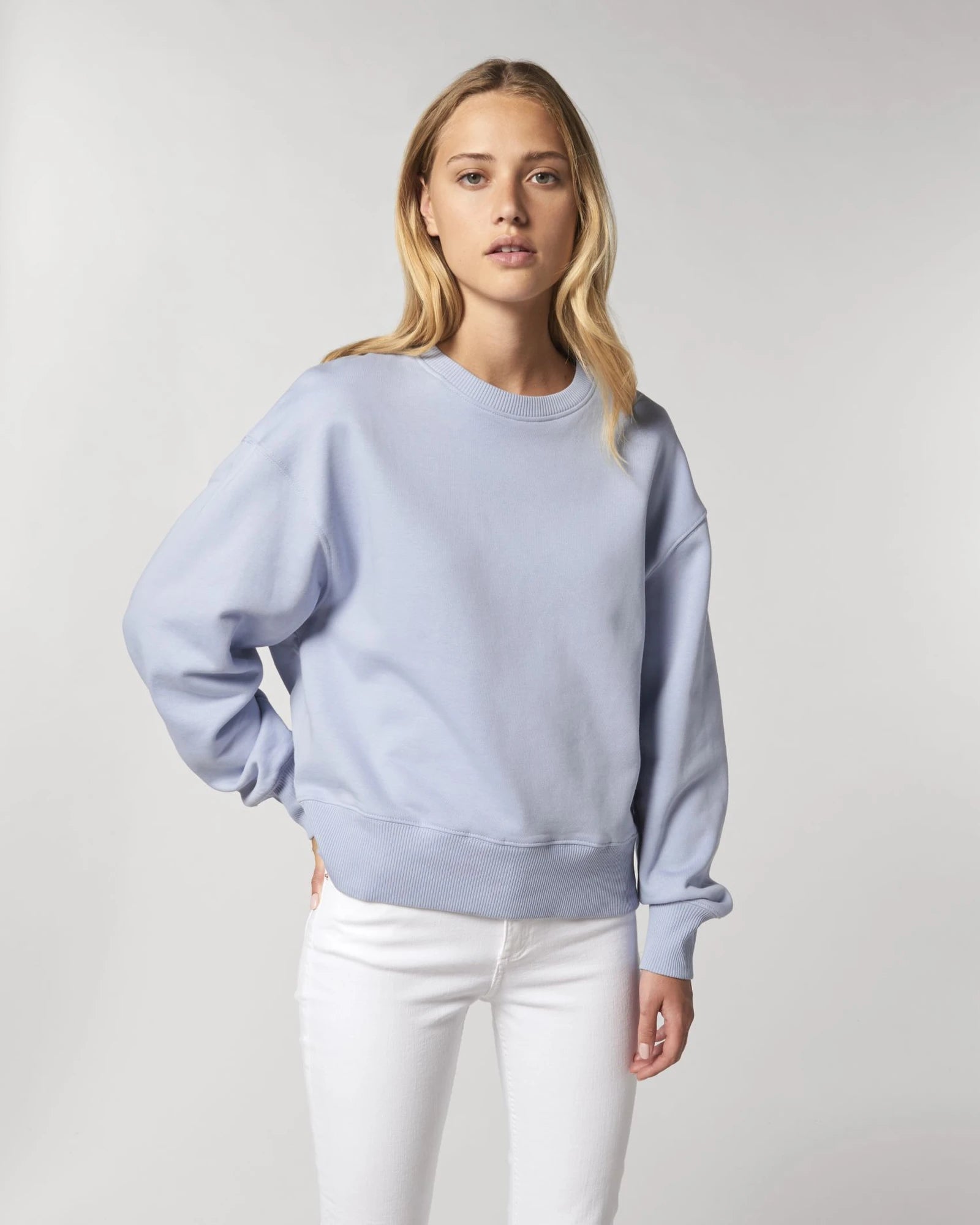 Sweater biologisch katoen om te personaliseren - Serene Blue