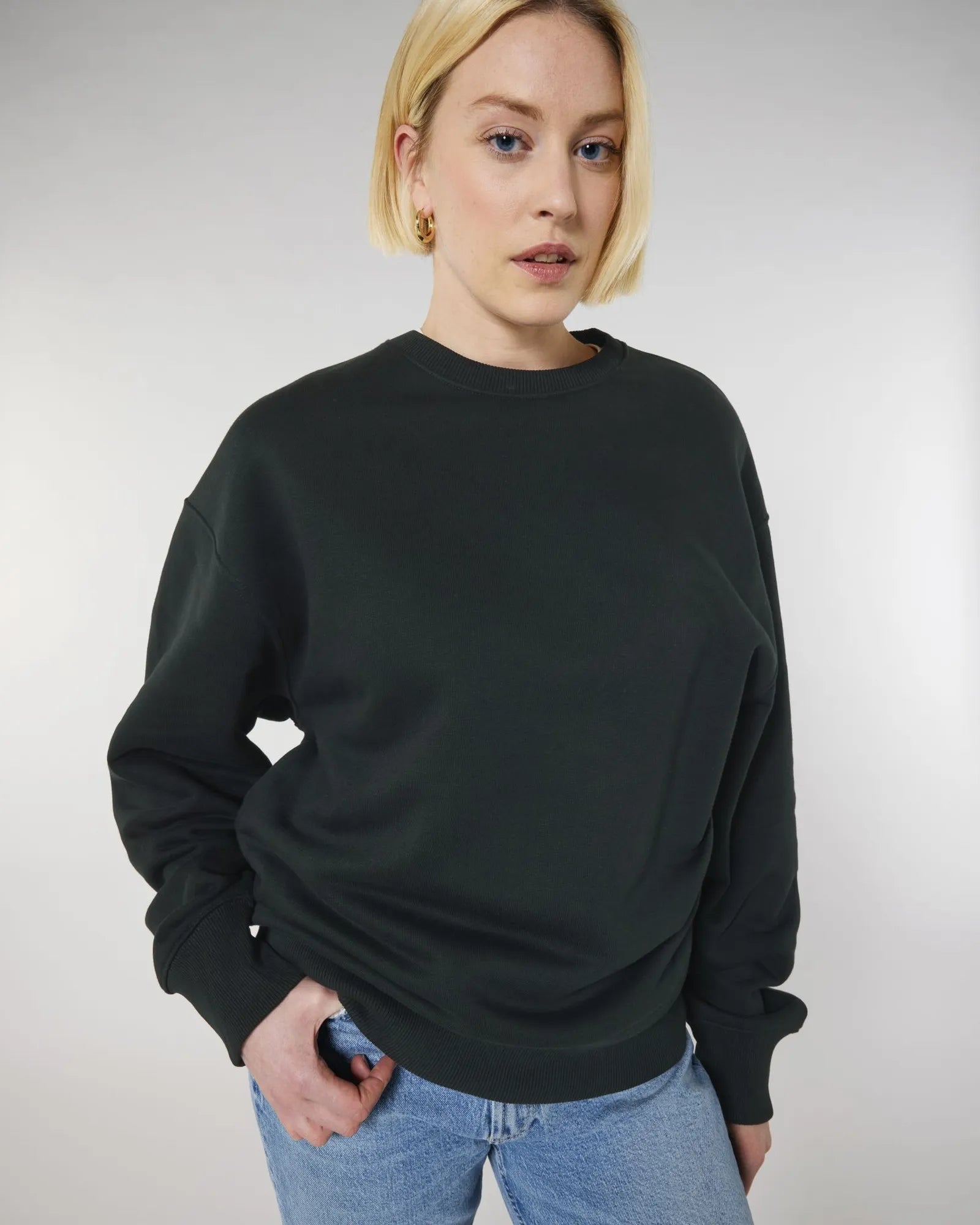 Sweater biologisch katoen om te personaliseren - Zwart