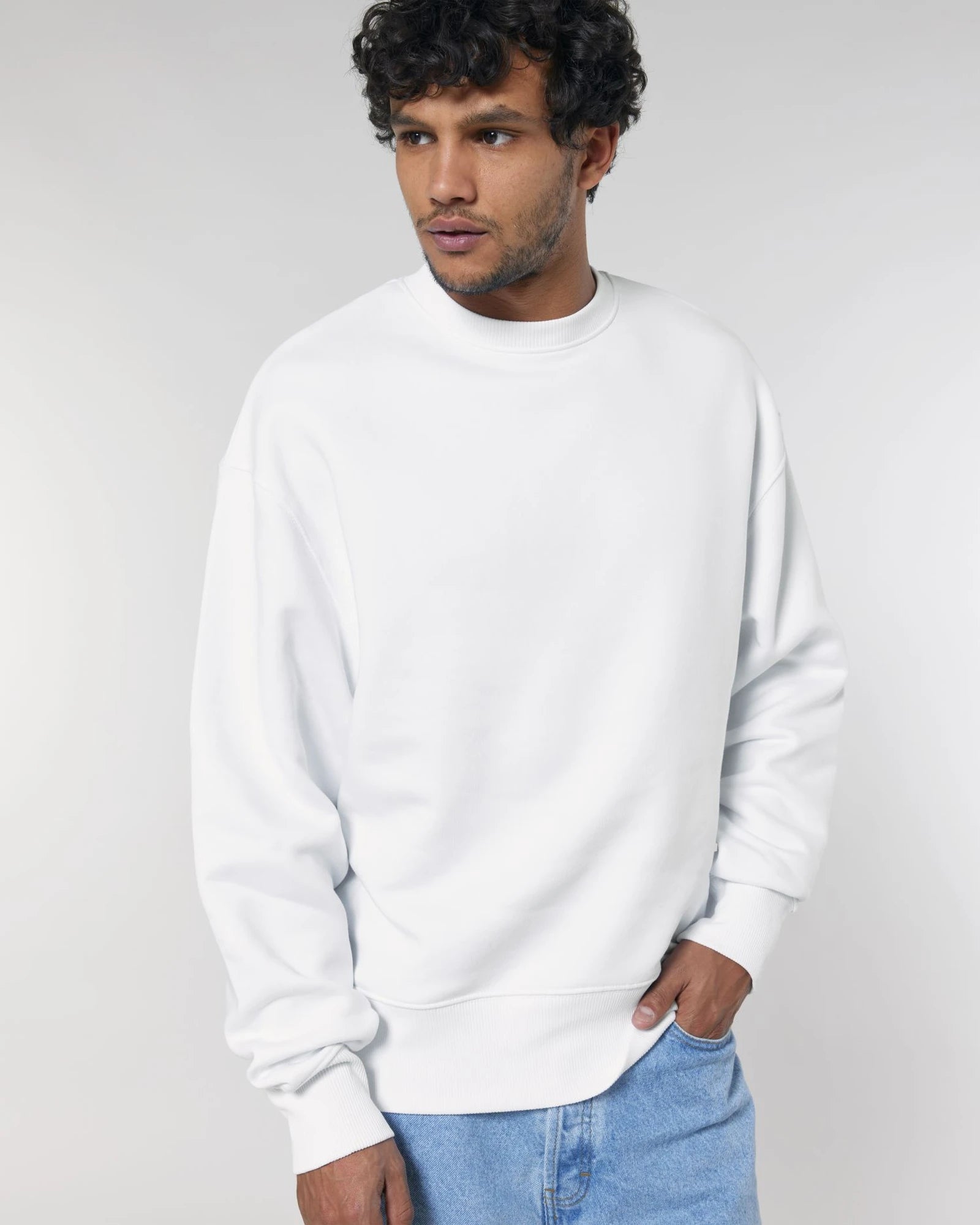 Sweater biologisch katoen om te personaliseren - Wit