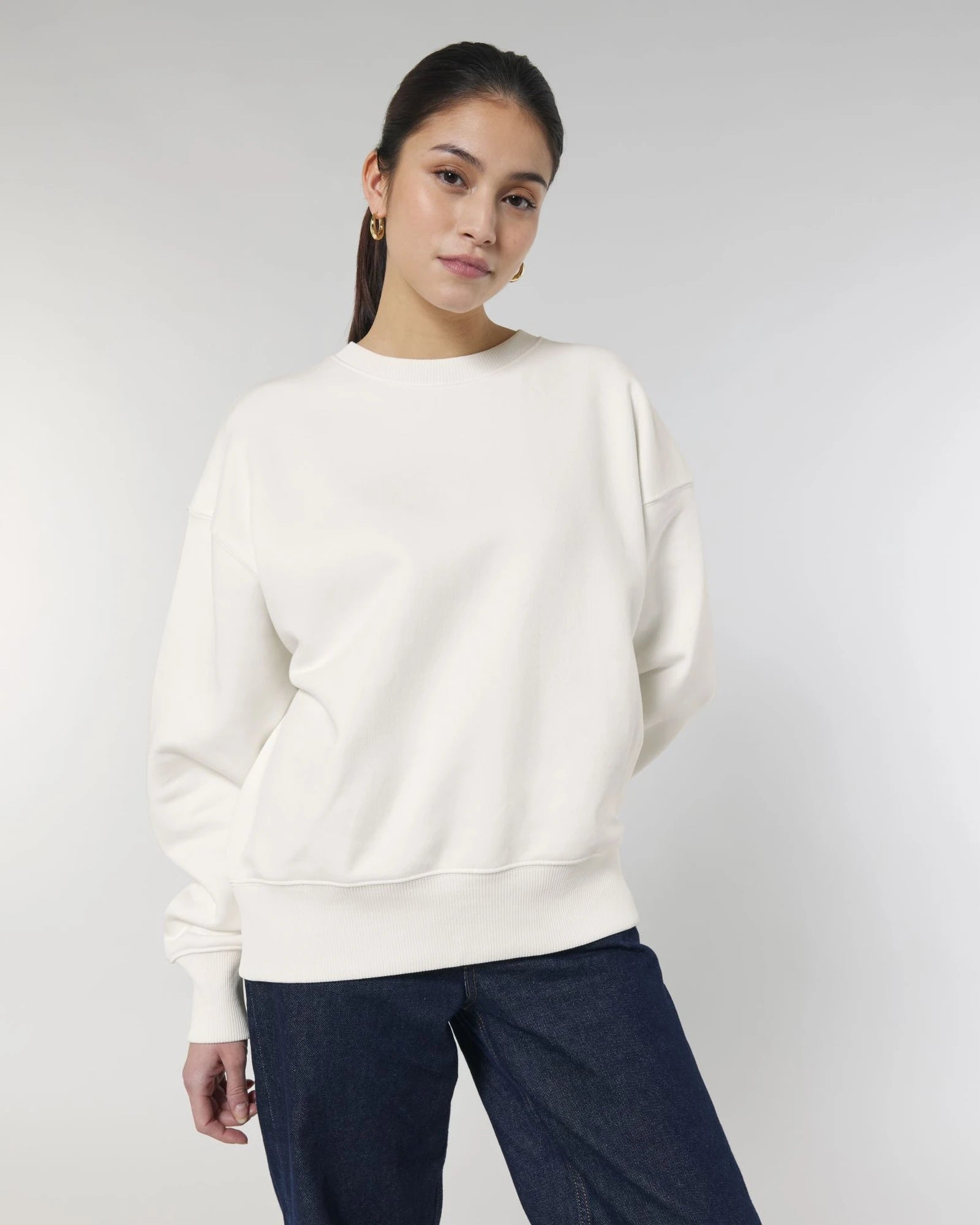 Sweater biologisch katoen om te personaliseren - Gebroken wit