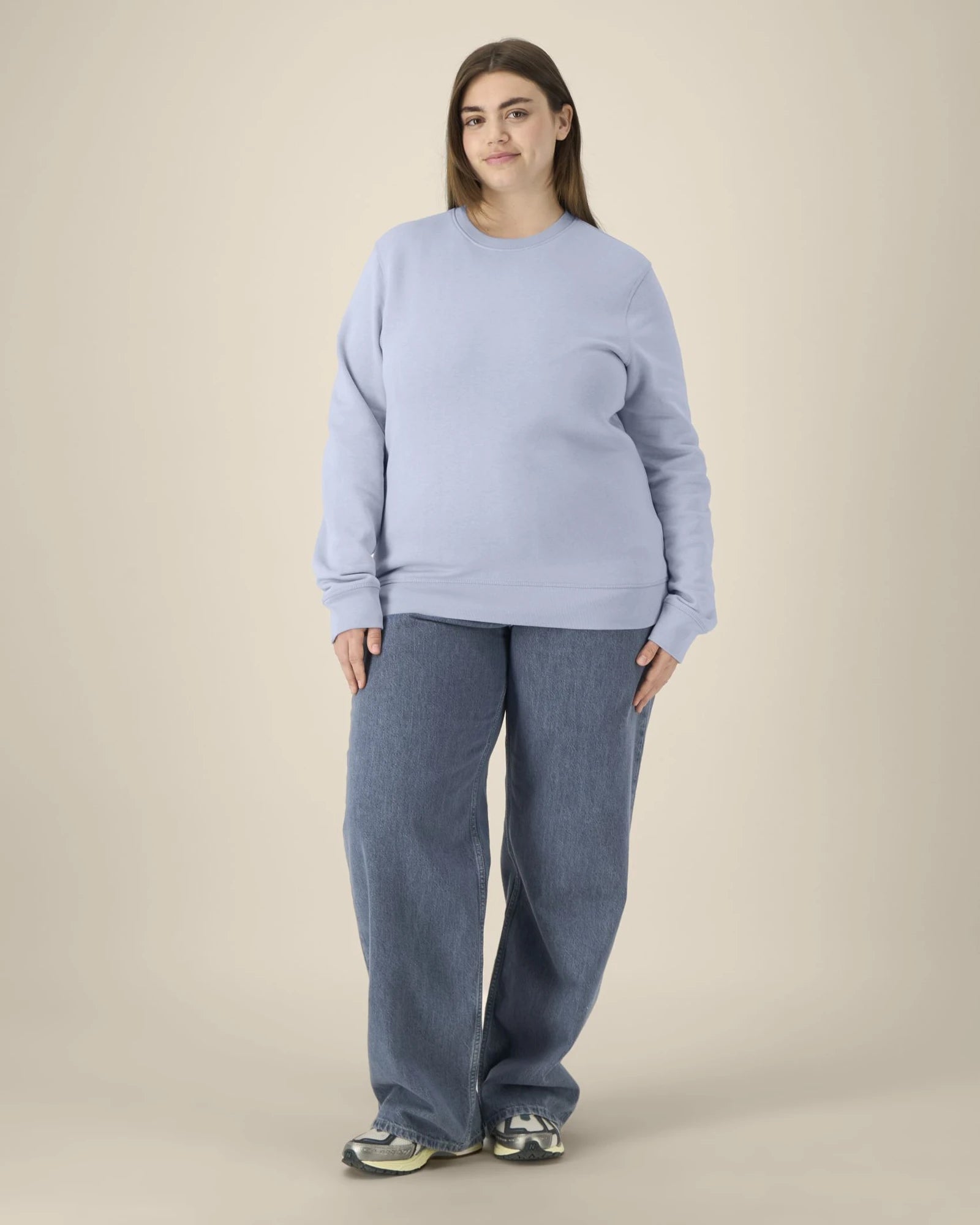 Sweater biologisch katoen om te personaliseren - Serene Blue