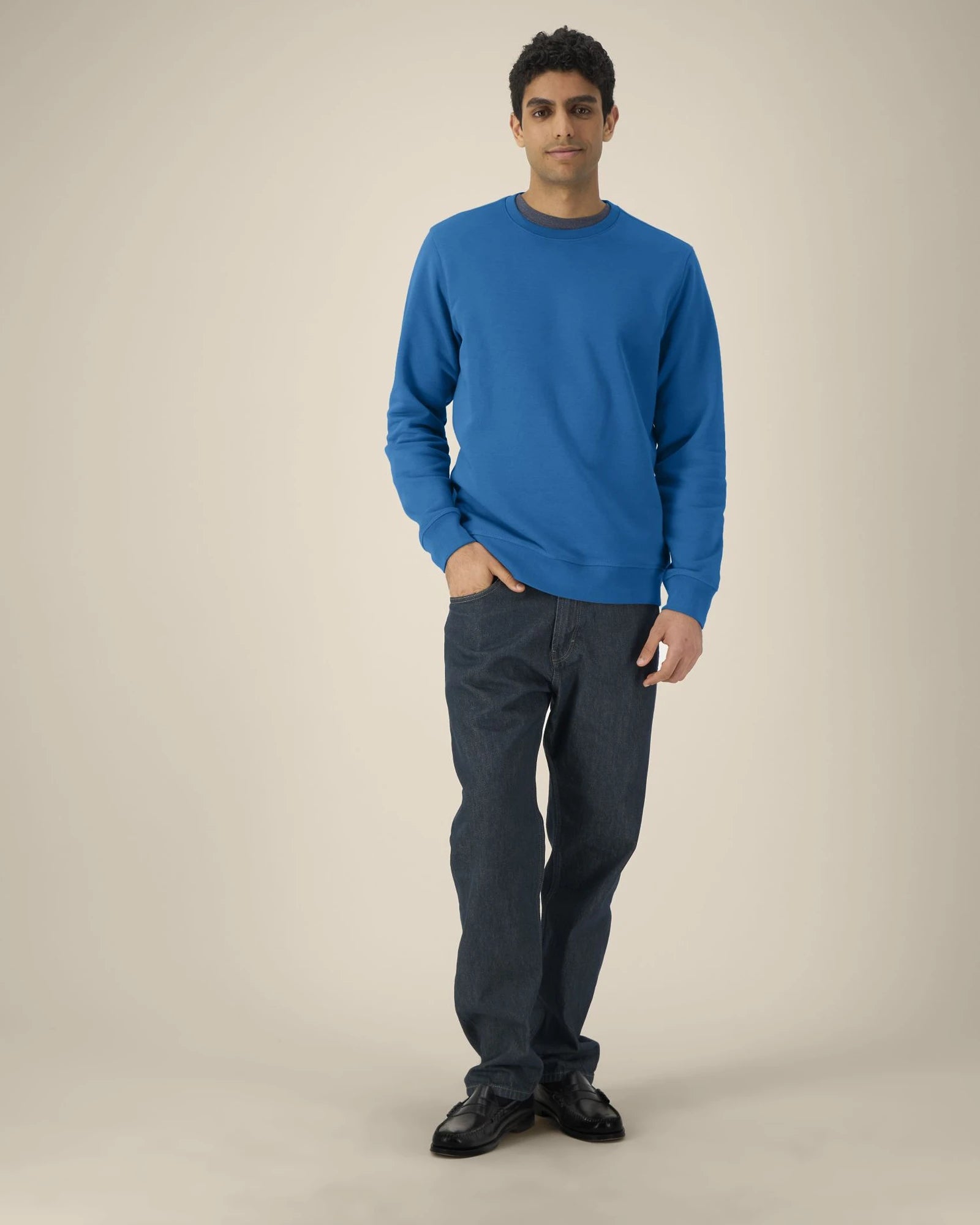 Sweater biologisch katoen om te personaliseren - Koningsblauw