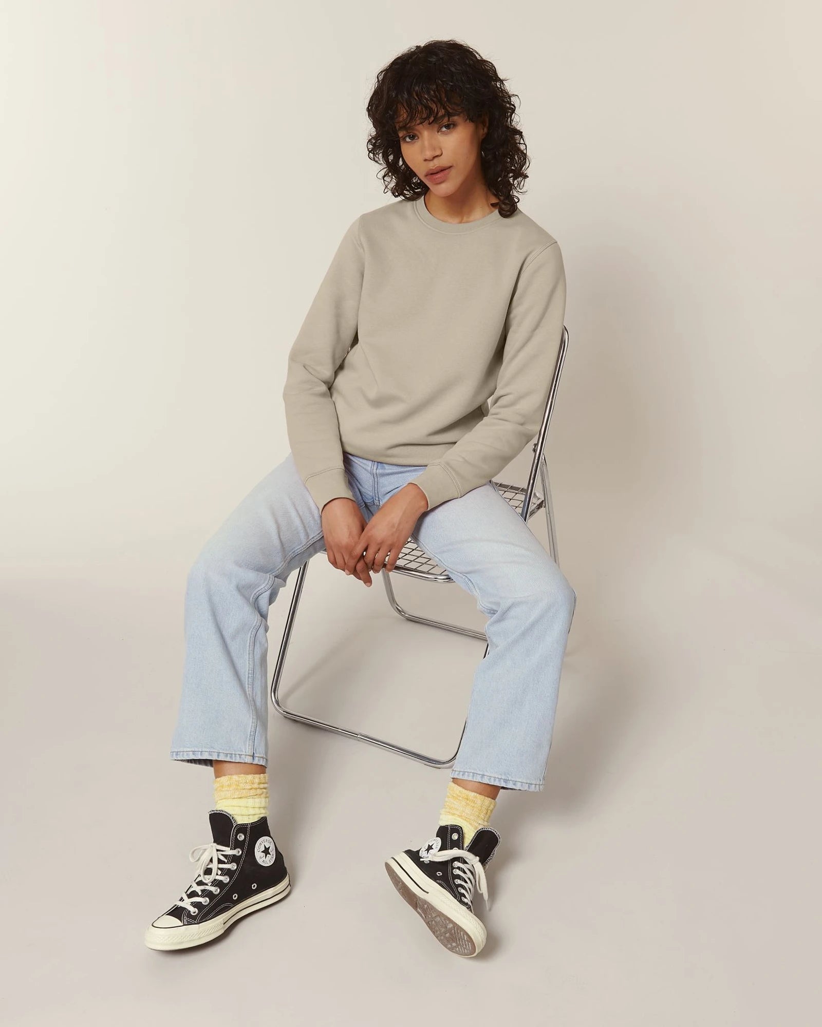 Sweater biologisch katoen om te personaliseren - Woestijnzand