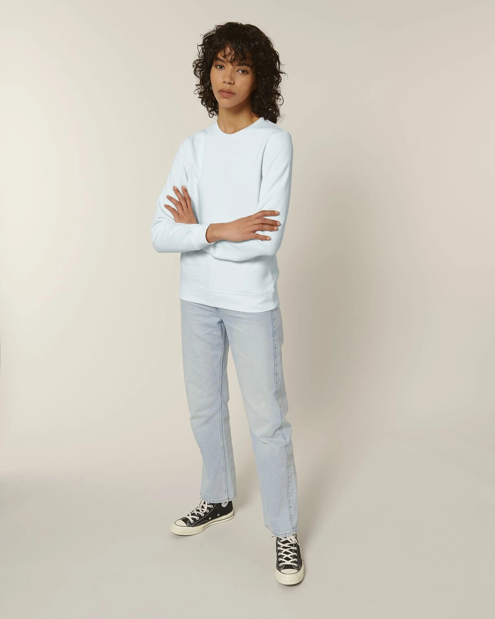 Sweater biologisch katoen om te personaliseren - IJsblauw