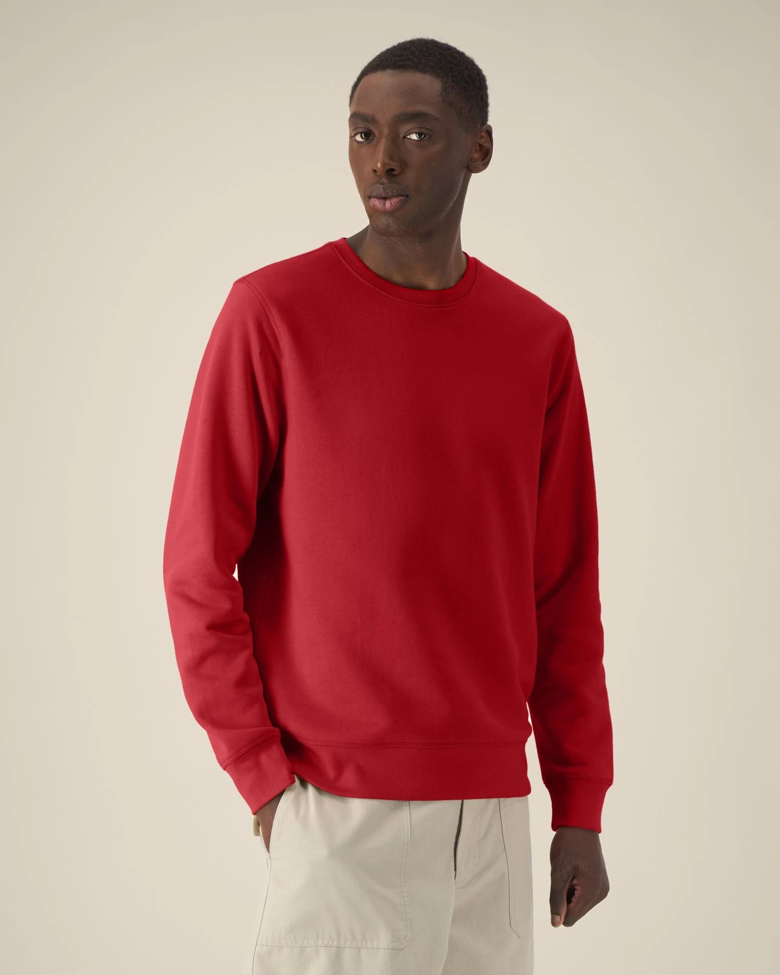 Sweater biologisch katoen om te personaliseren - Rood