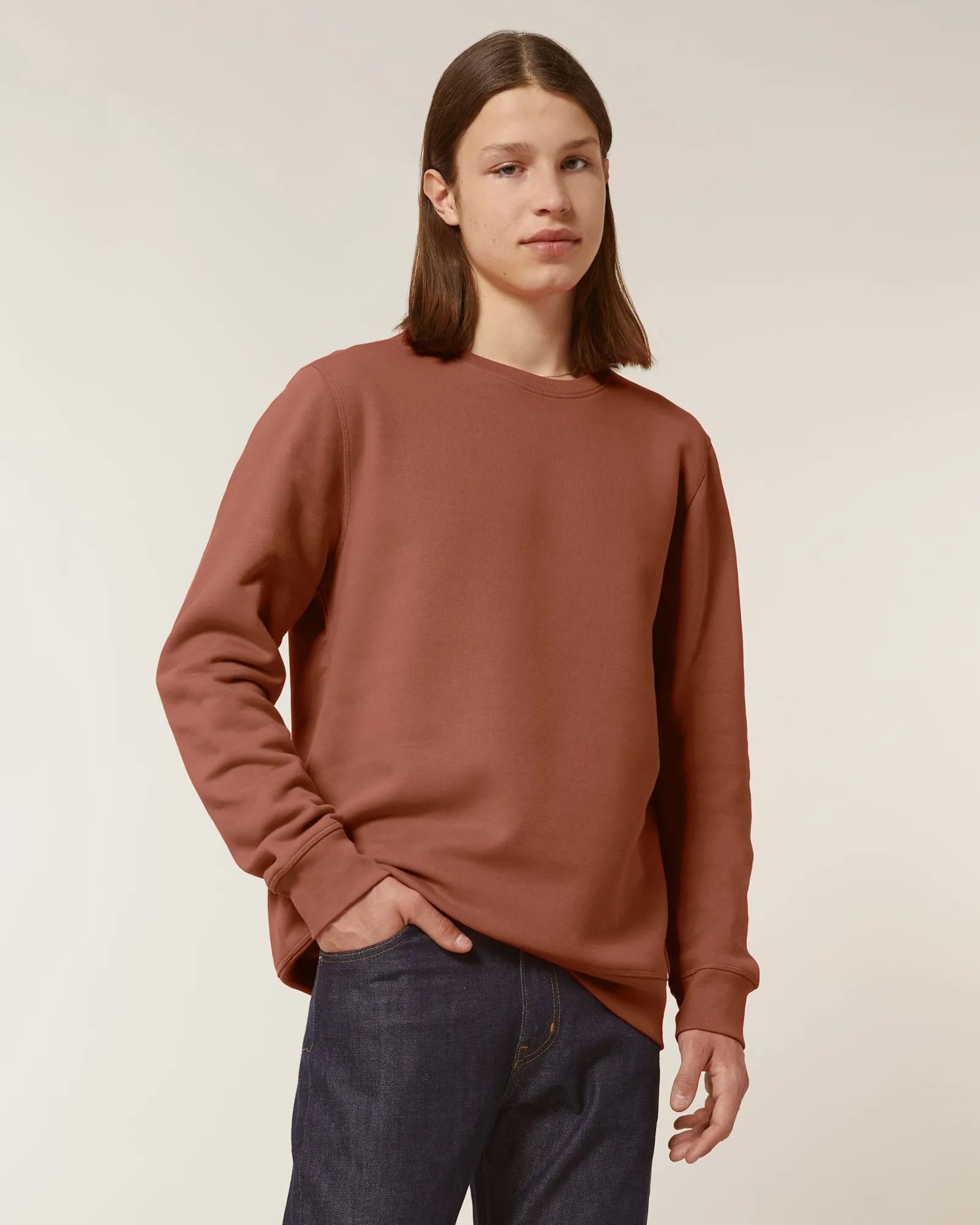Sweater biologisch katoen om te personaliseren - Heritage bruin