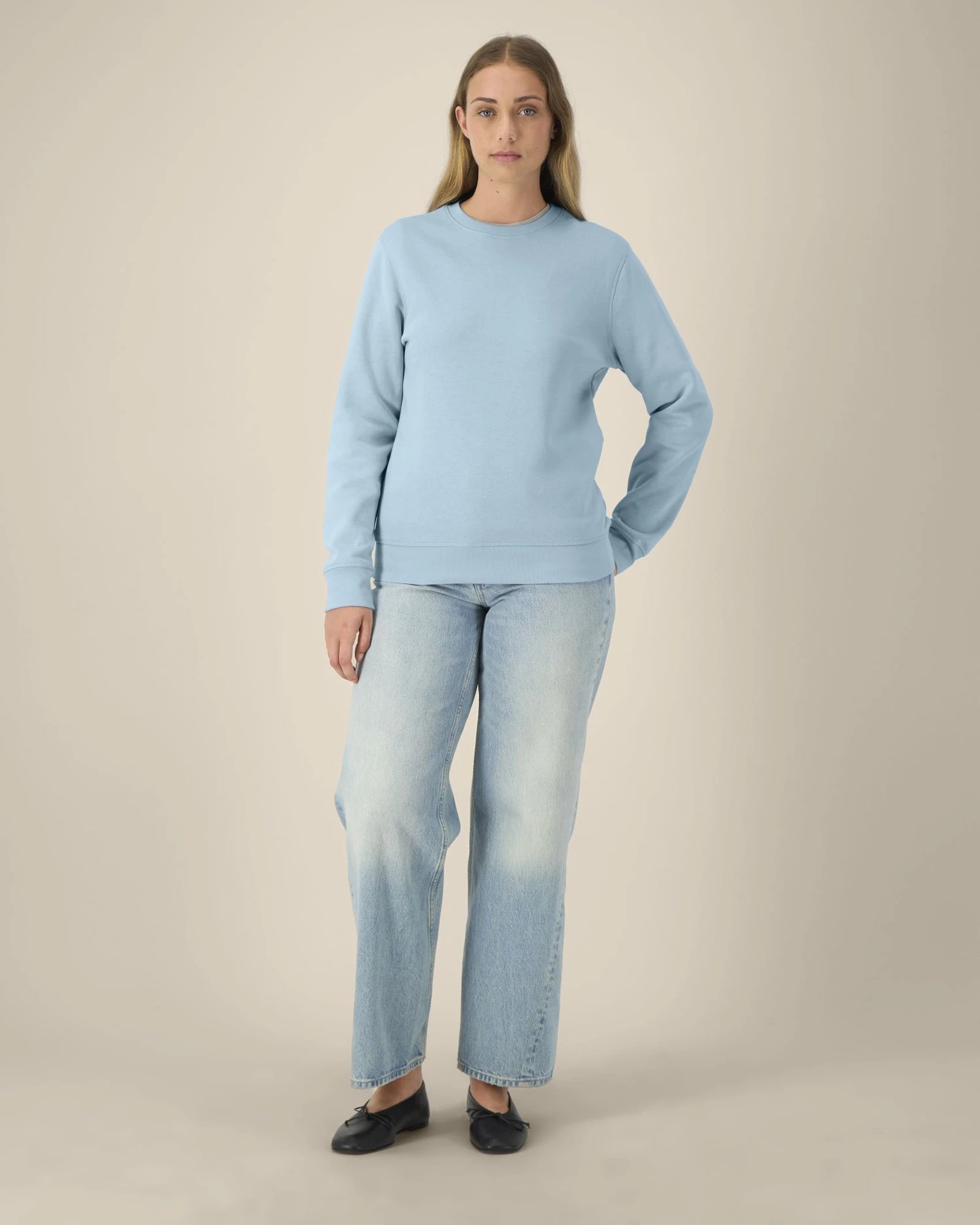 Sweater biologisch katoen om te personaliseren - Hemelsblauw