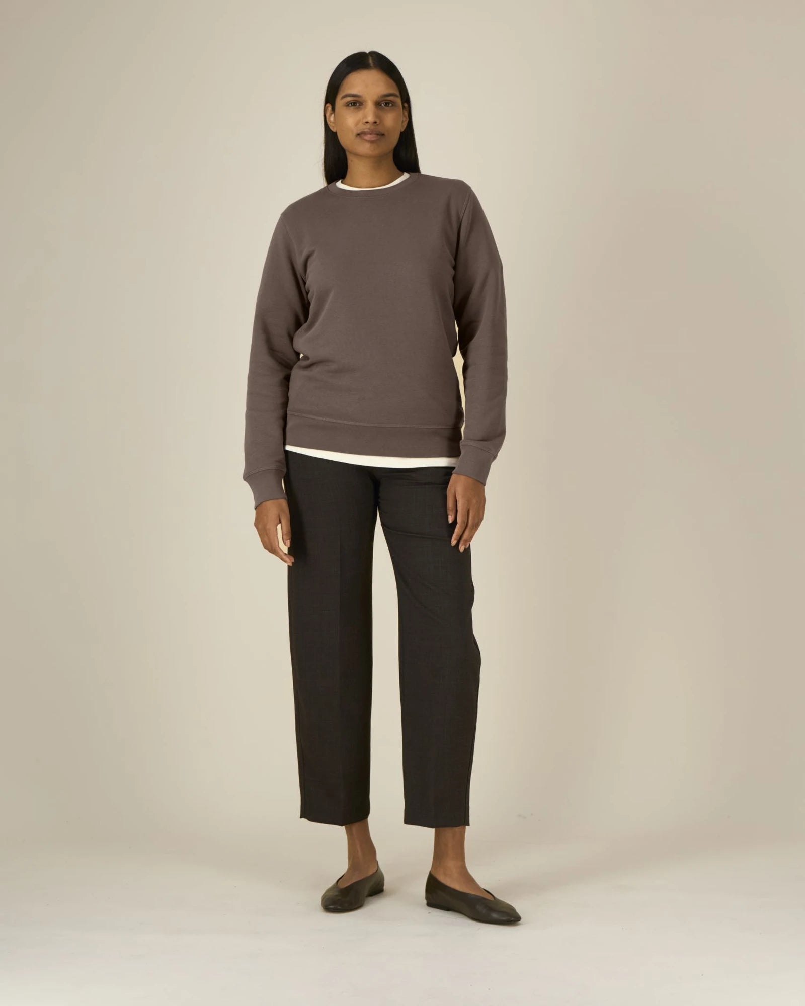 Sweater biologisch katoen om te personaliseren - Mokka