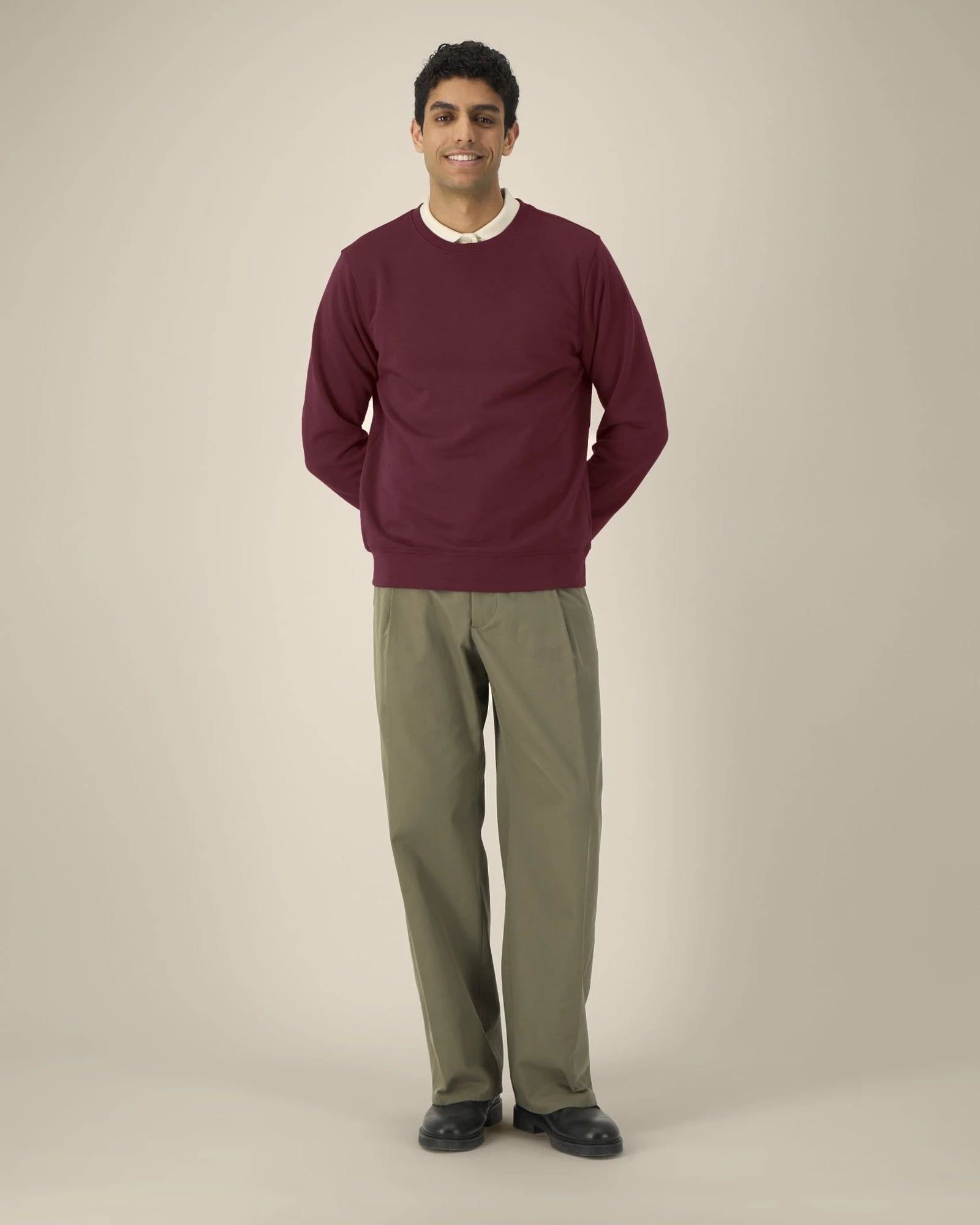 Sweater biologisch katoen om te personaliseren - Bordeauxrood
