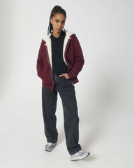 Hoodie sherpa Stanley/Stella Hygger om te personaliseren - Bordeauxrood