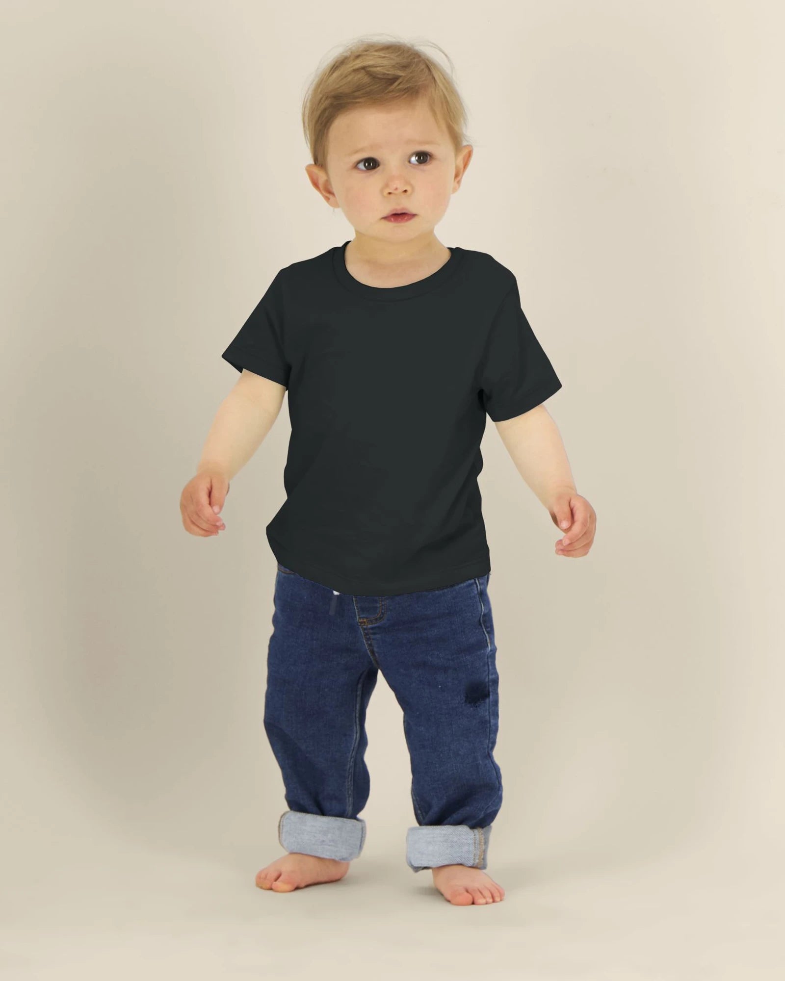 Kinder-T-shirt Stanley/Stella om te personaliseren - Zwart
