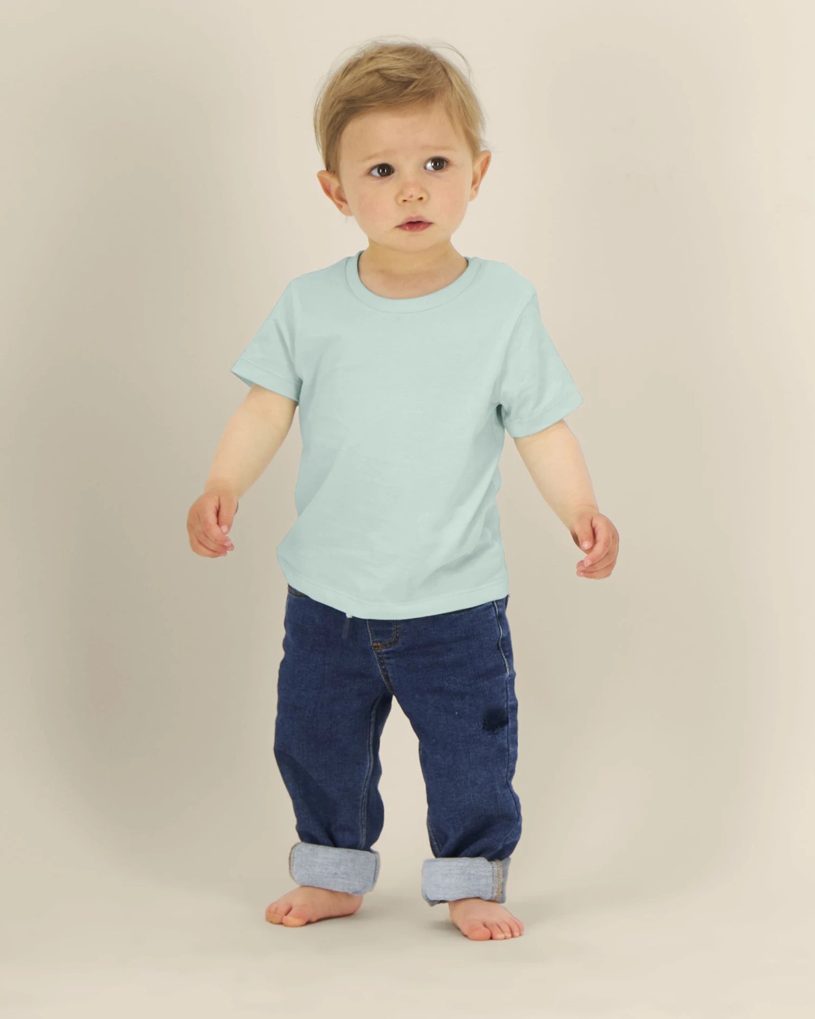 Kinder-T-shirt Stanley/Stella om te personaliseren - Caribisch Blauw