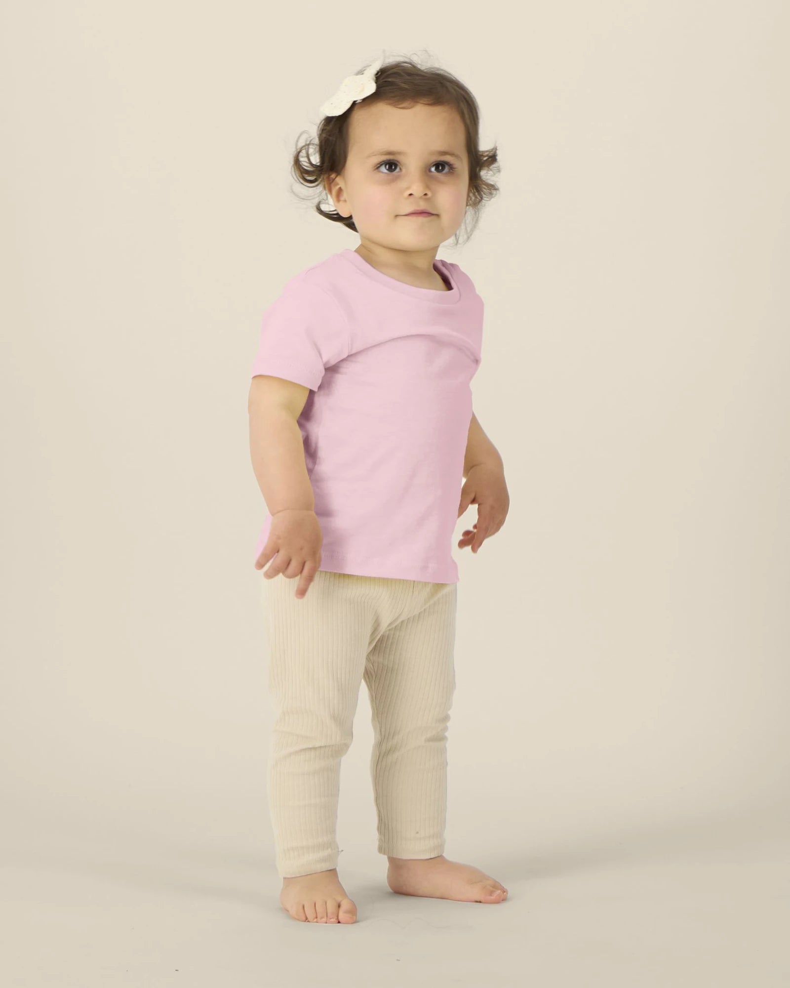 Kinder-T-shirt Stanley/Stella om te personaliseren - Katoenroze