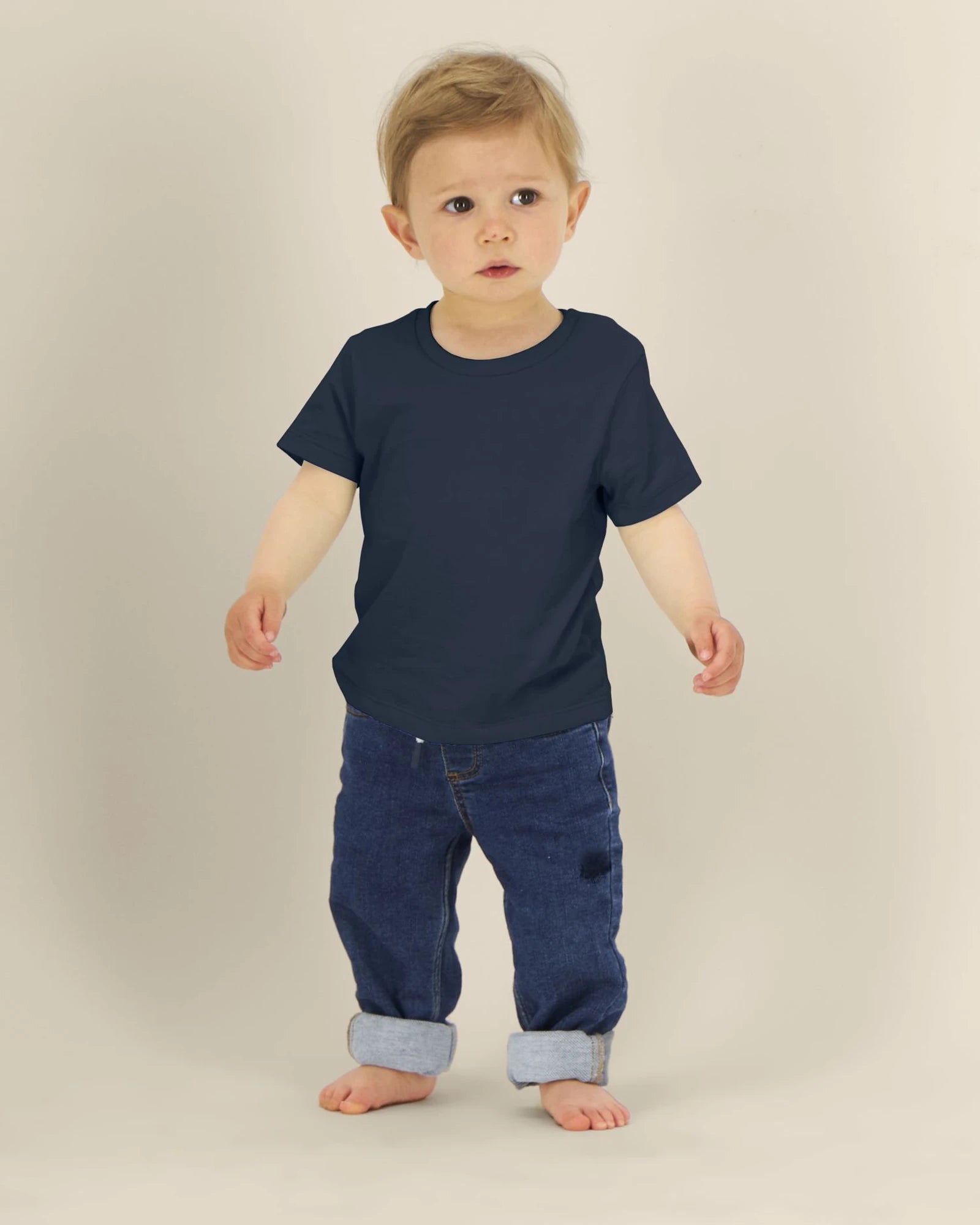 Kinder-T-shirt Stanley/Stella om te personaliseren - Marineblauw