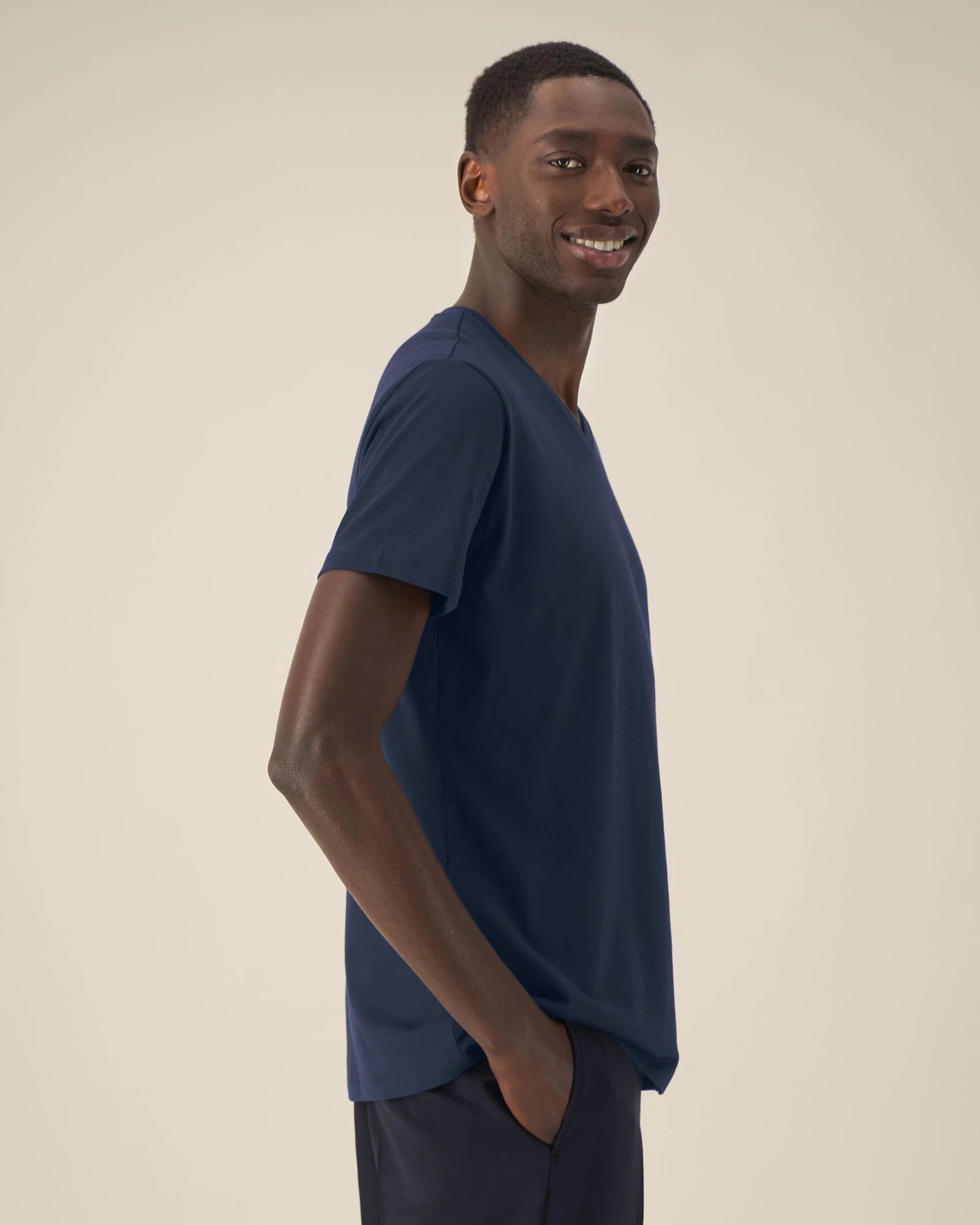 T-shirt V-hals biologisch katoen om te personaliseren - 8