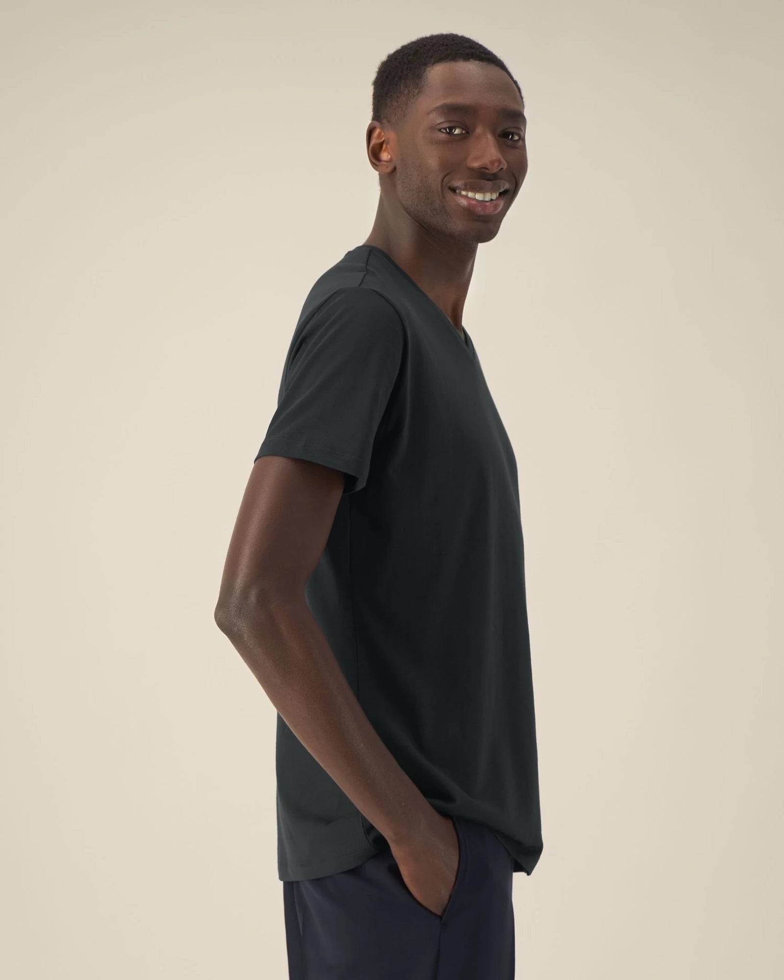 T-shirt V-hals biologisch katoen om te personaliseren - 2
