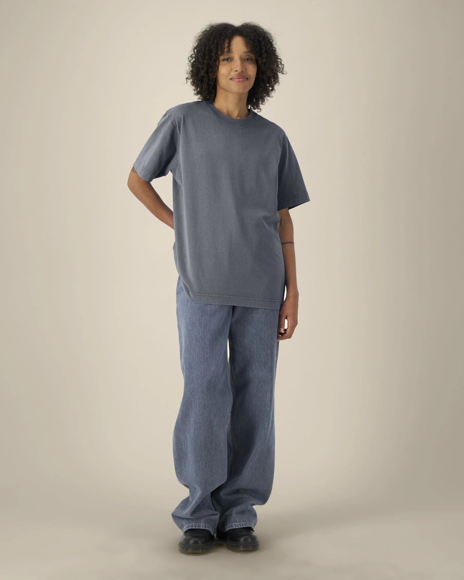 T-shirt lange mouwen Stanley/Stella om te personaliseren - Garenverfd antraciet