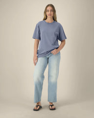 T-shirt lange mouwen Stanley/Stella om te personaliseren - garenverfd blauwgrijs