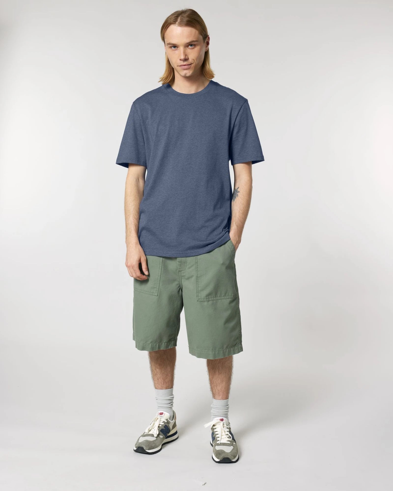 T-shirt Stanley/Stella om te personaliseren - Donker gemêleerd blauw