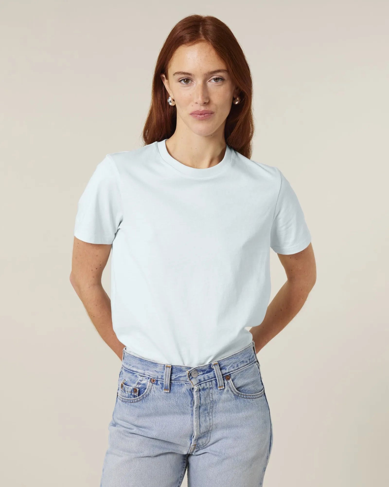 T-shirt biologisch katoen om te personaliseren - IJsblauw