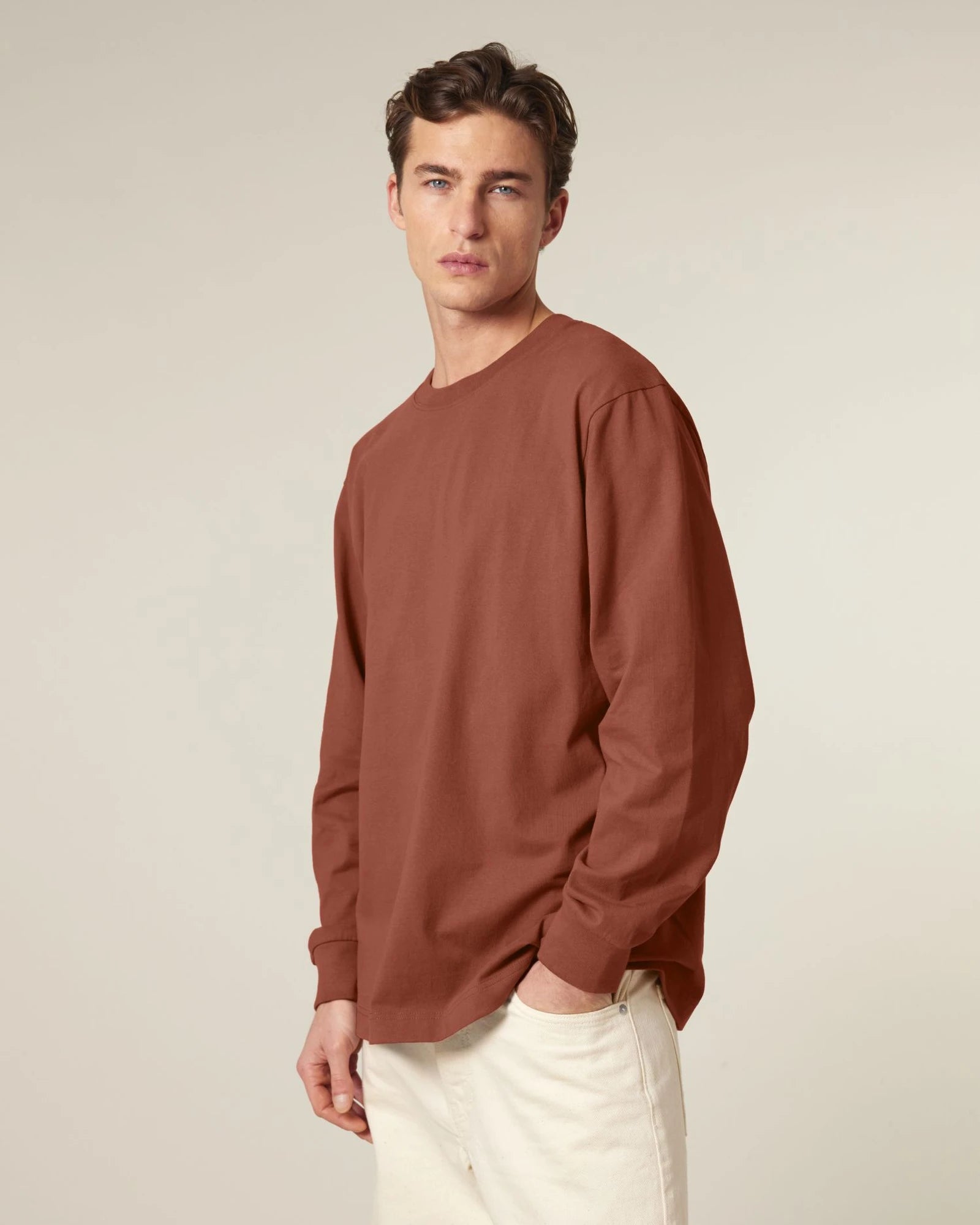 T-shirt lange mouwen Stanley/Stella om te personaliseren - Heritage bruin
