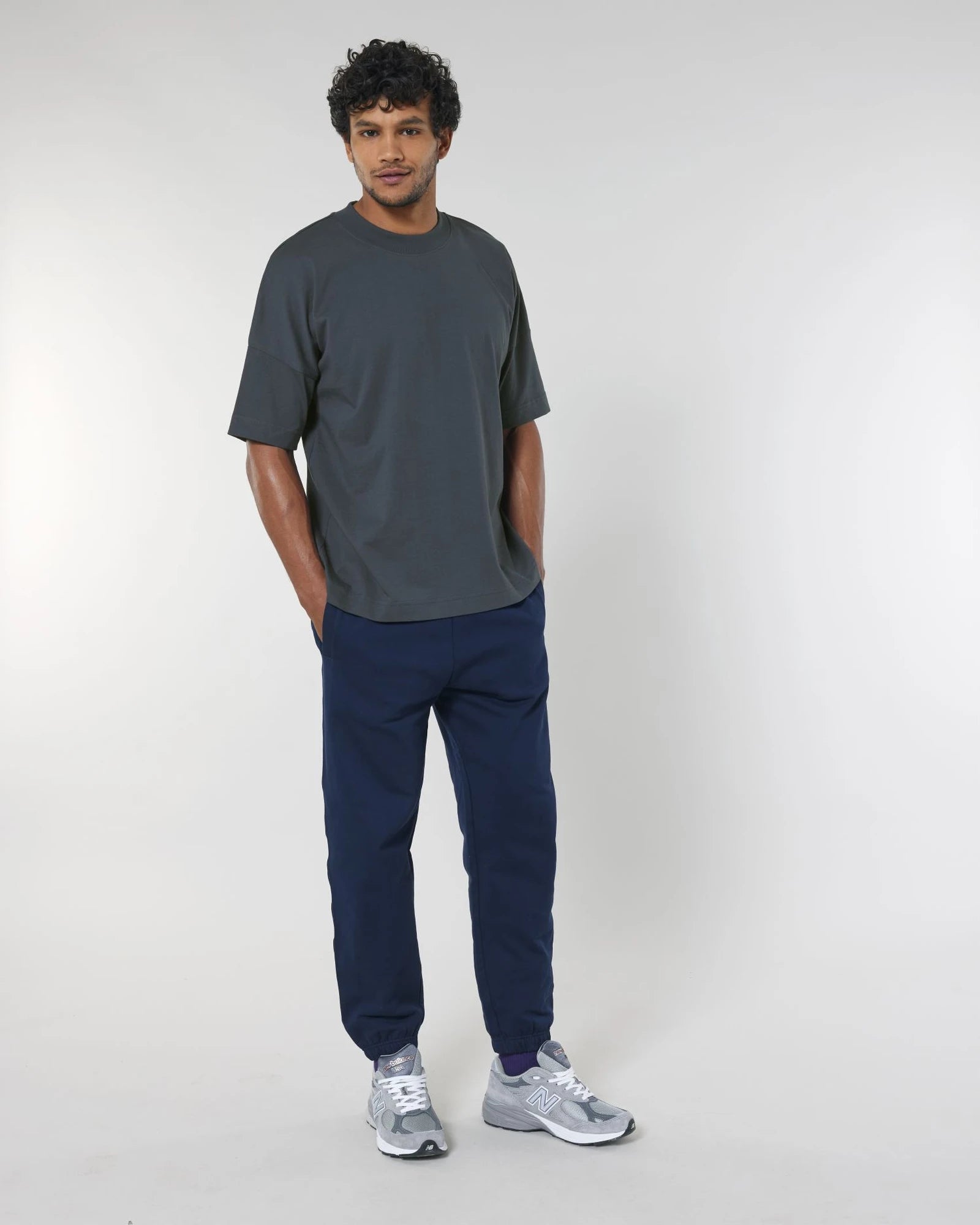 T-shirt oversized Stanley/Stella om te personaliseren - Inktgrijs