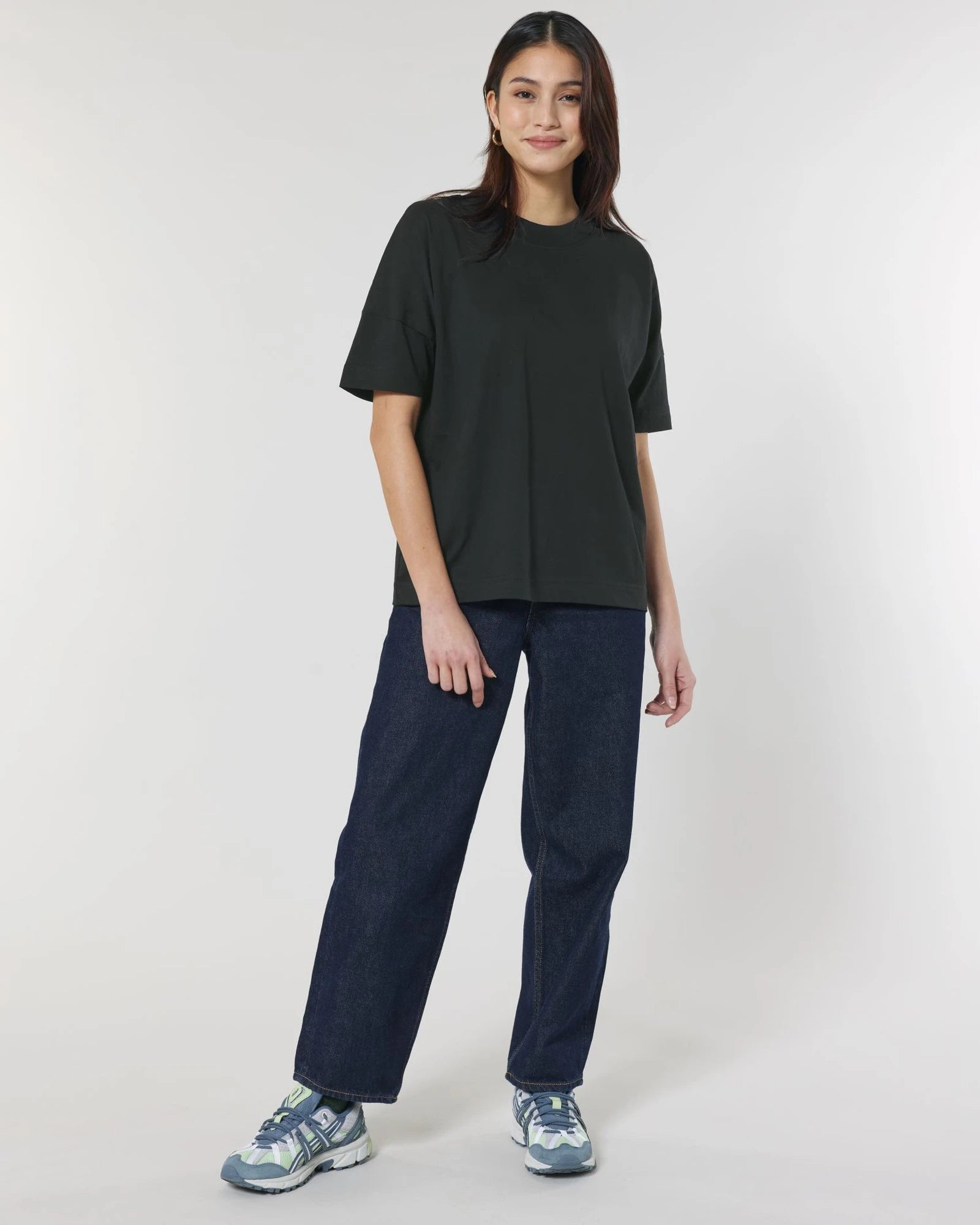 T-shirt oversized Stanley/Stella om te personaliseren - Zwart