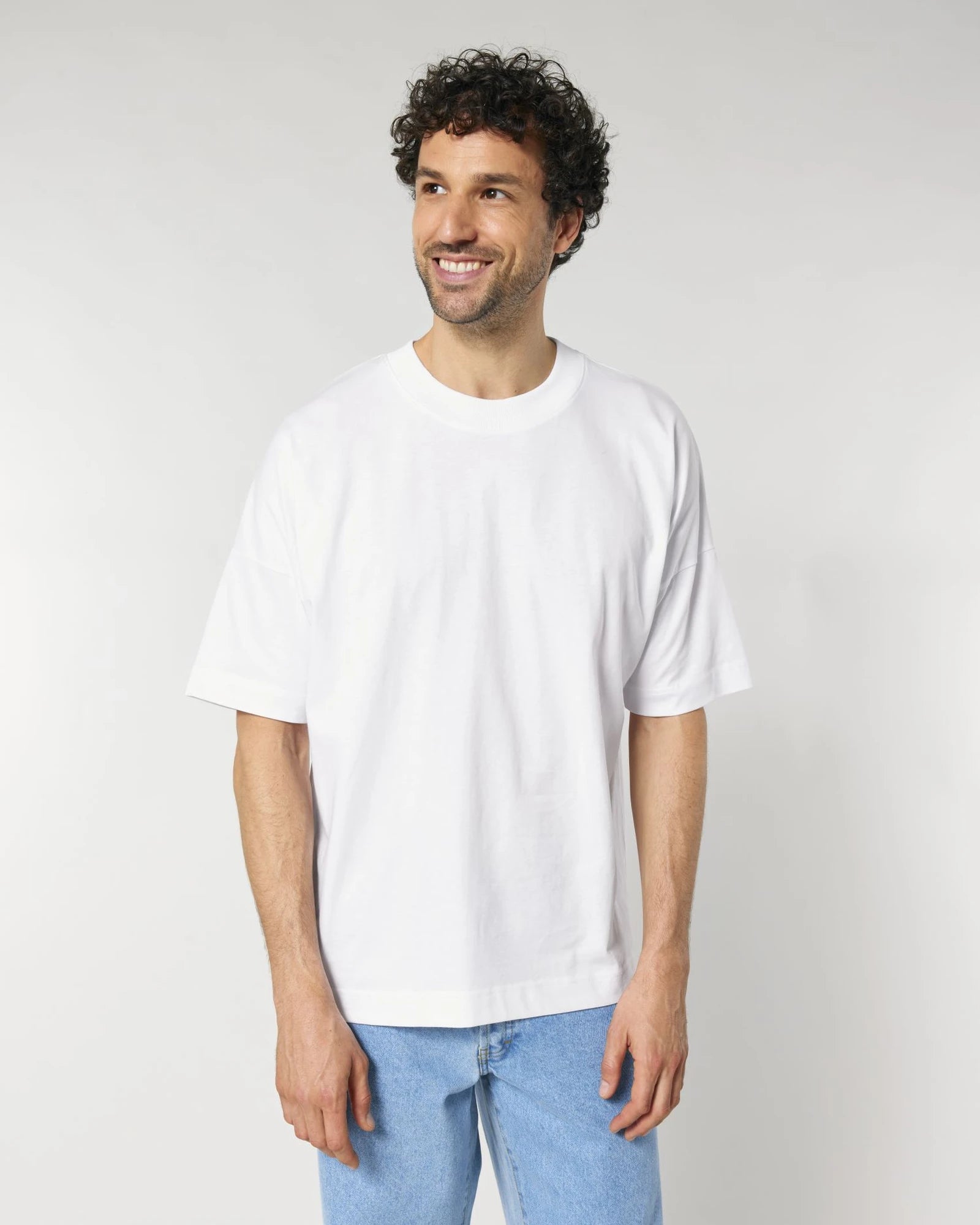 T-shirt oversized Stanley/Stella om te personaliseren - Wit