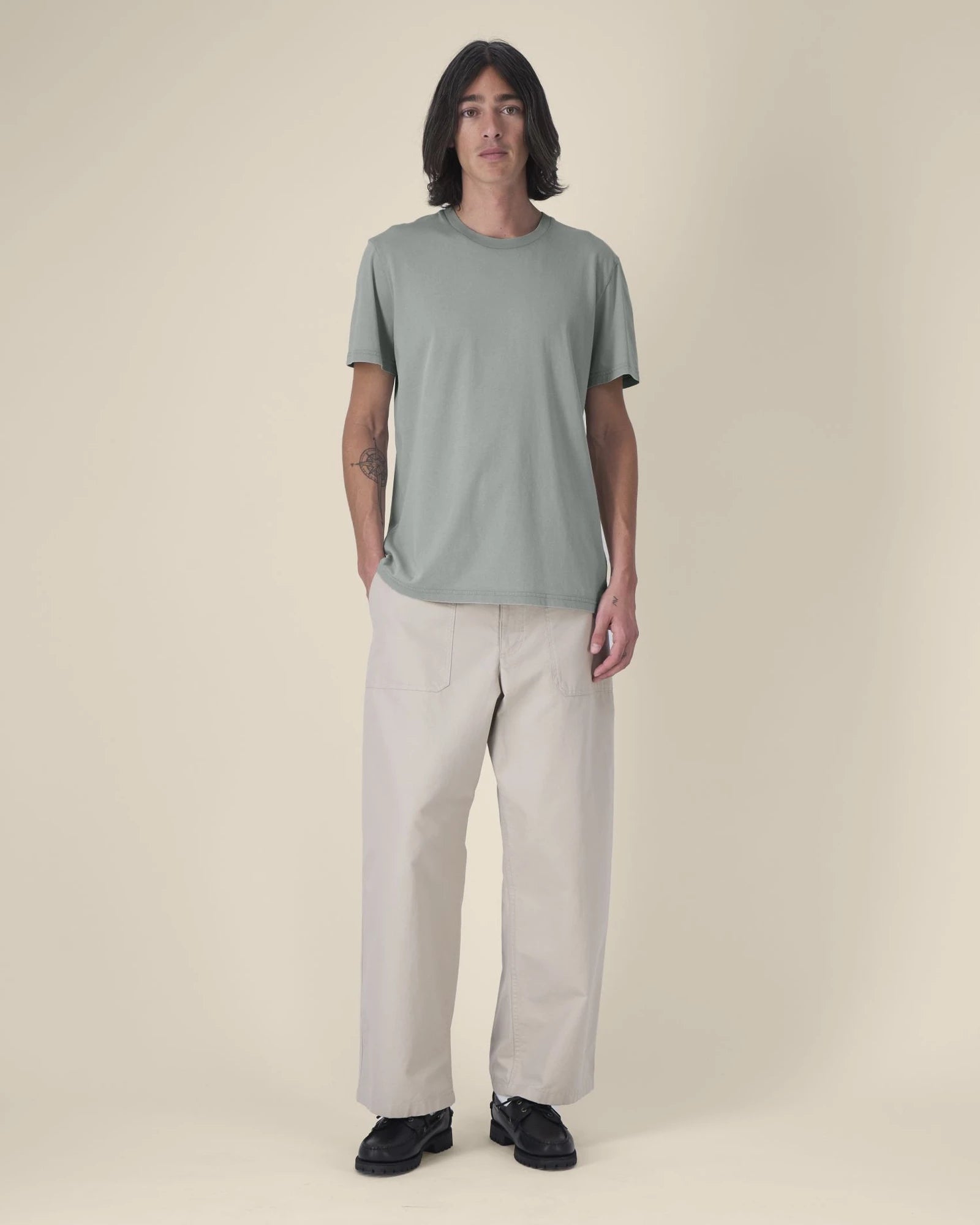 T-shirt Stanley/Stella Crafter Vintage om te personaliseren - Garendyed mistgrijs
