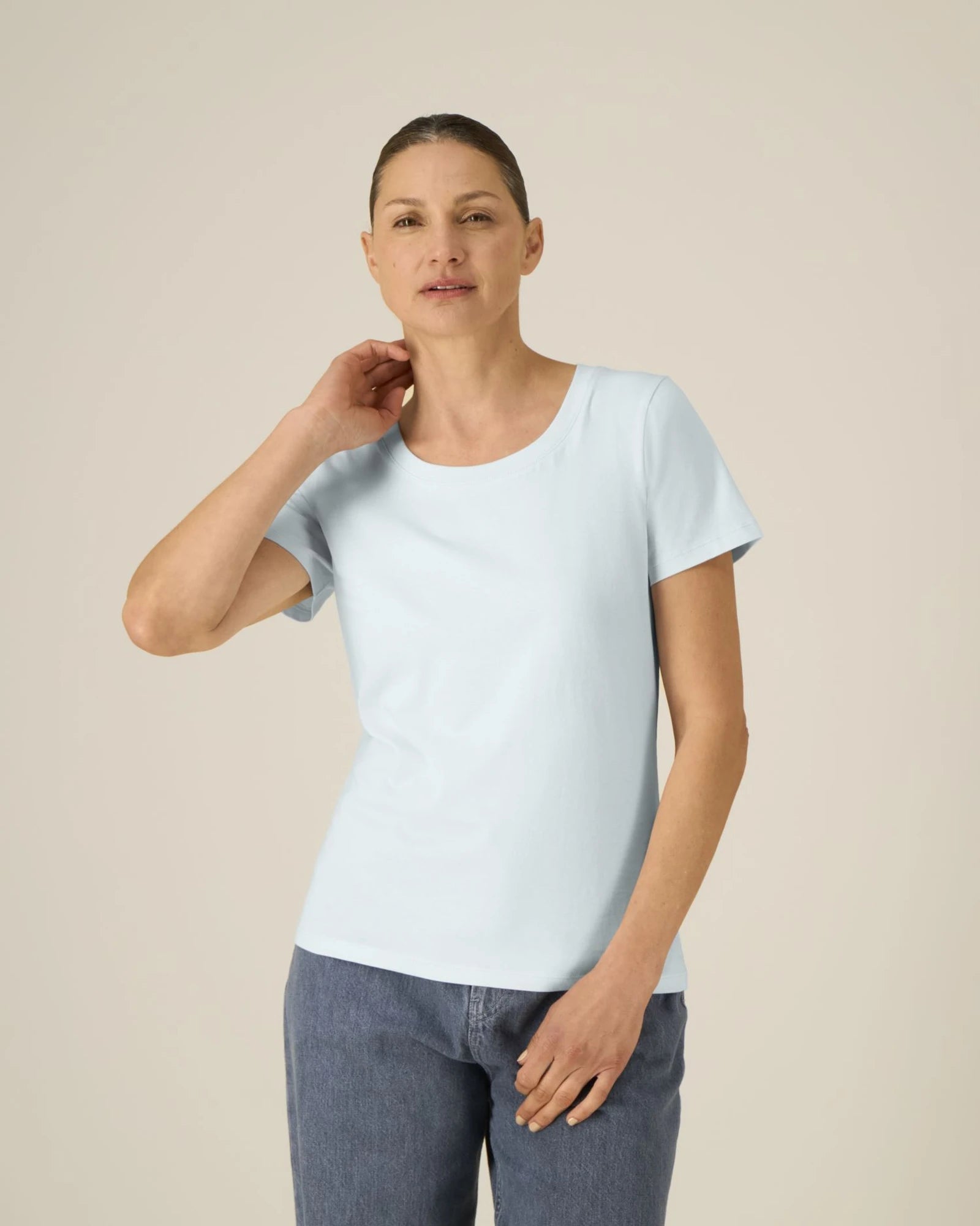 T-shirt dames Stanley/Stella Expresser om te personaliseren - IJsblauw