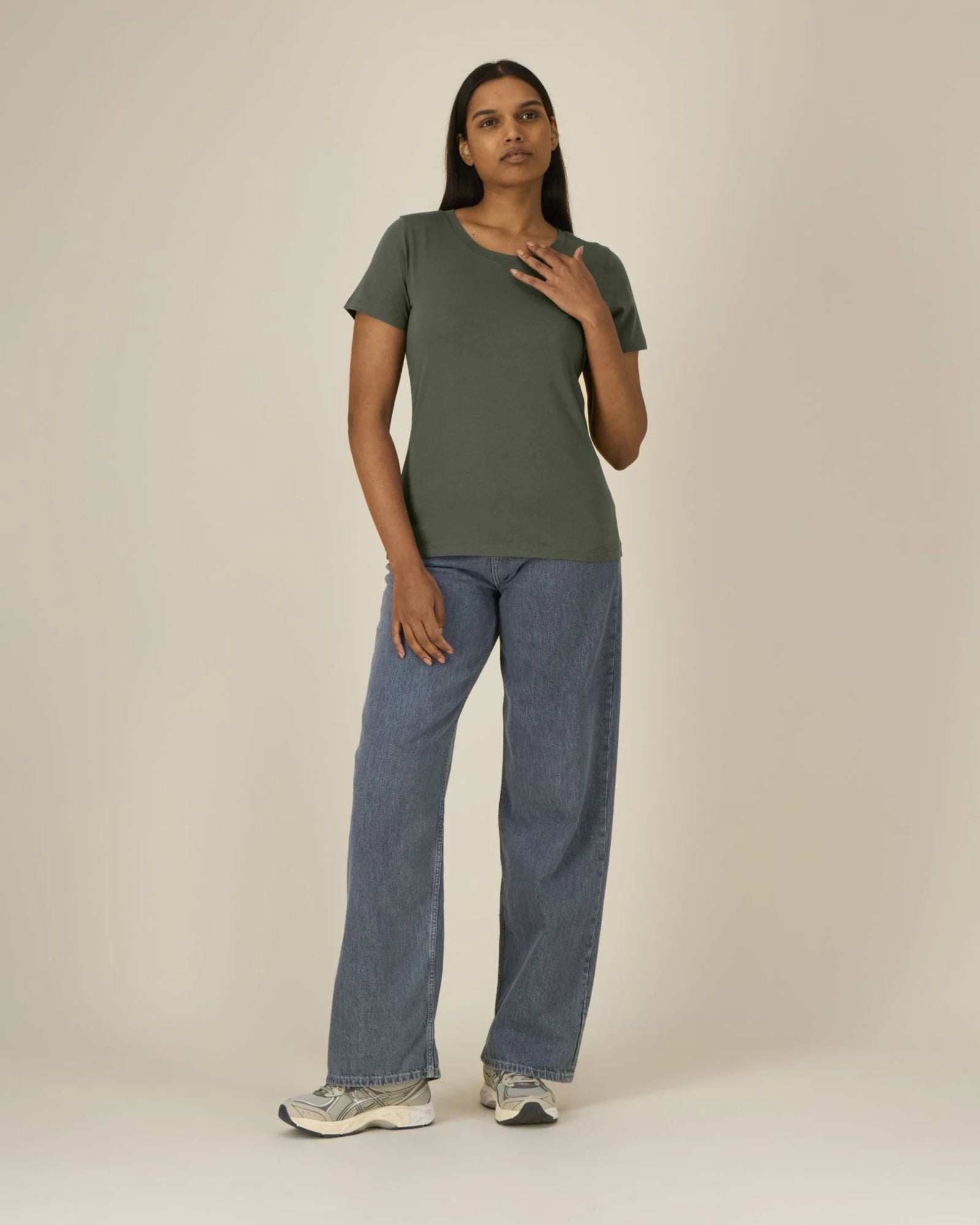 T-shirt dames Stanley/Stella Expresser om te personaliseren - Kaki