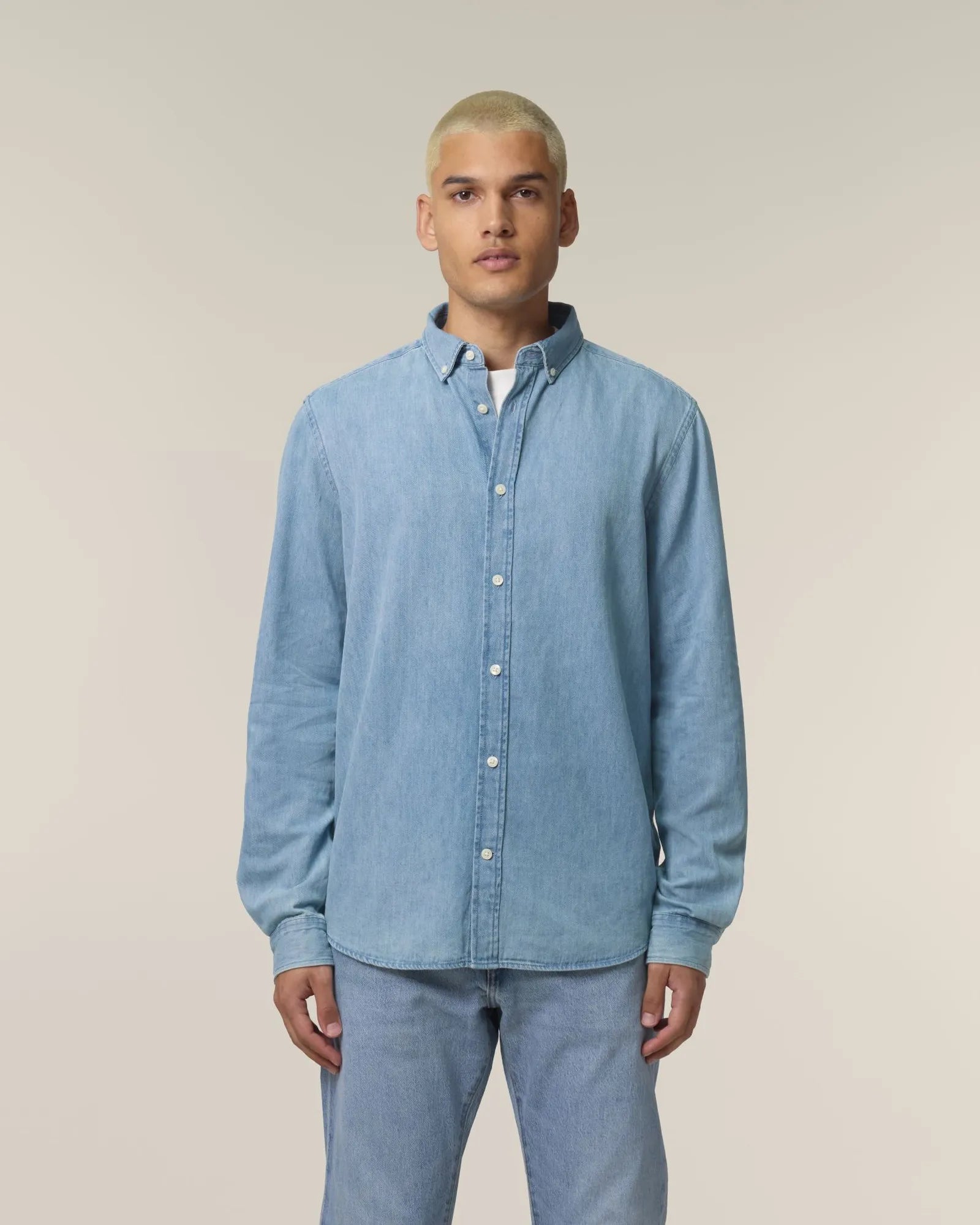 Denim overhemd Stanley/Stella om te personaliseren - 1
