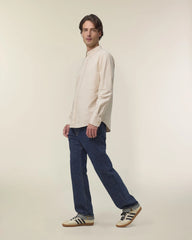 Overhemd biologisch katoen om te personaliseren - Beige Oxford