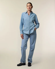 Denimblouse dames Stanley/Stella om te personaliseren - licht gewassen