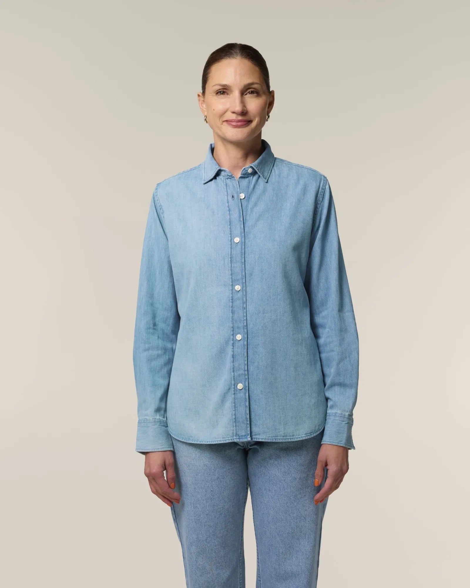 Denimblouse dames Stanley/Stella om te personaliseren - 2