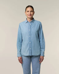 Denimblouse dames Stanley/Stella om te personaliseren - 2