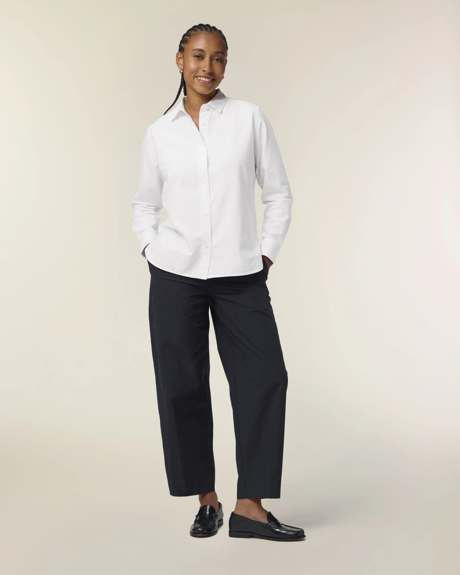 Blouse biologisch katoen Stanley/Stella om te personaliseren - Wit