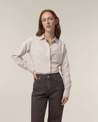 Blouse biologisch katoen Stanley/Stella om te personaliseren - Beige Oxford