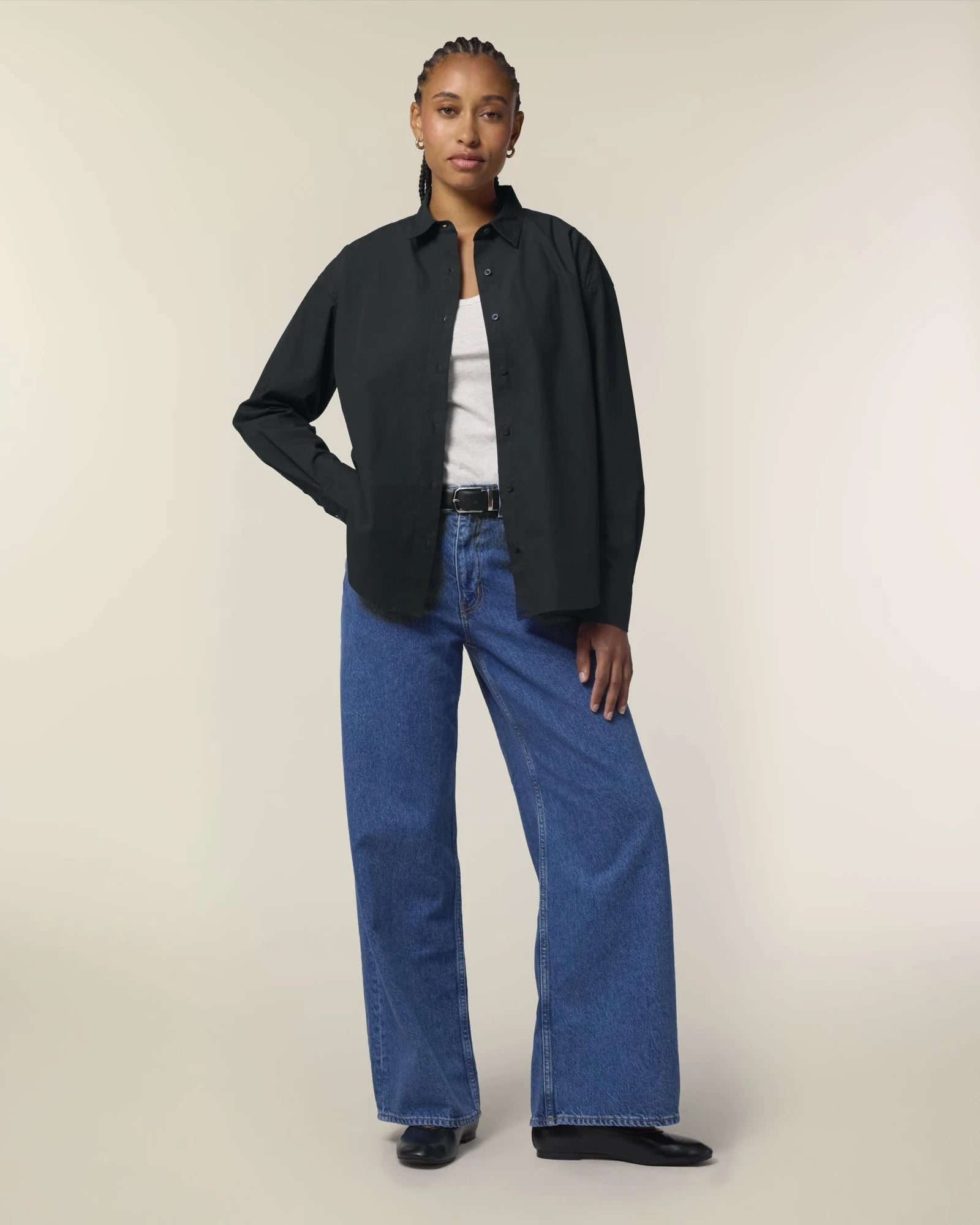 Blouse bio-katoen Stanley/Stella Styler om te personaliseren - Zwart