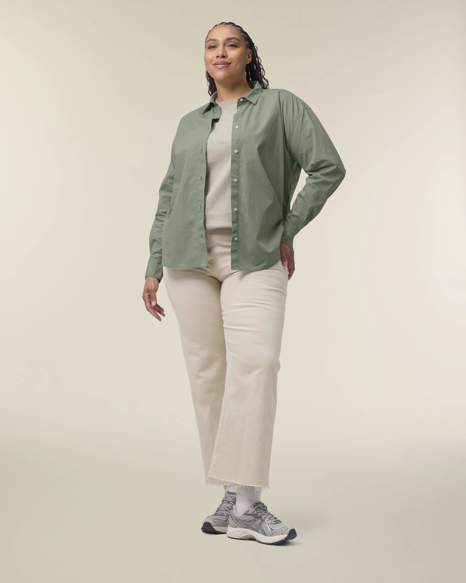 Blouse bio-katoen Stanley/Stella Styler om te personaliseren - Zacht kaki