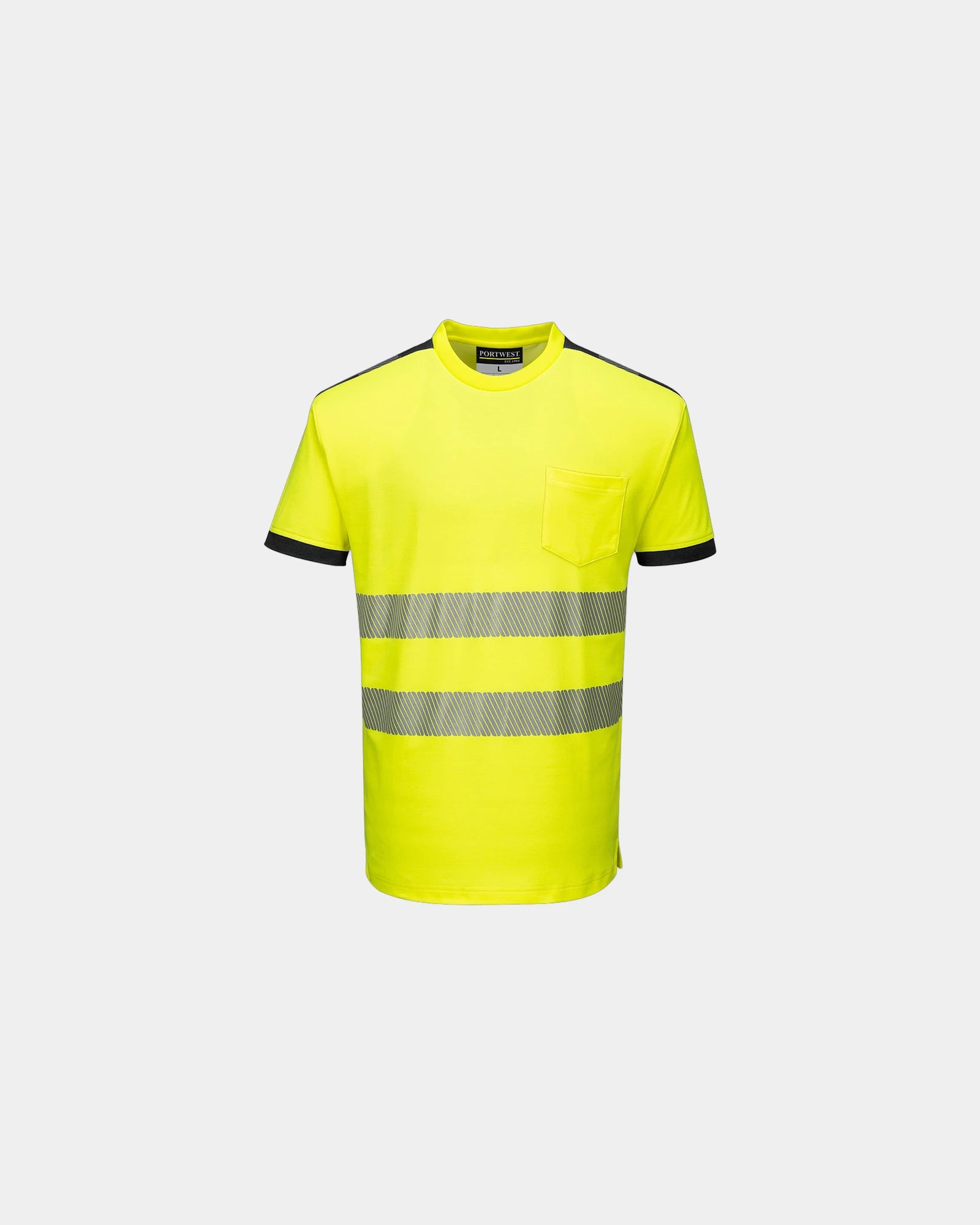 T-shirt HV katoen-polyester 175g/m² om te personaliseren - Geel-Zwart
