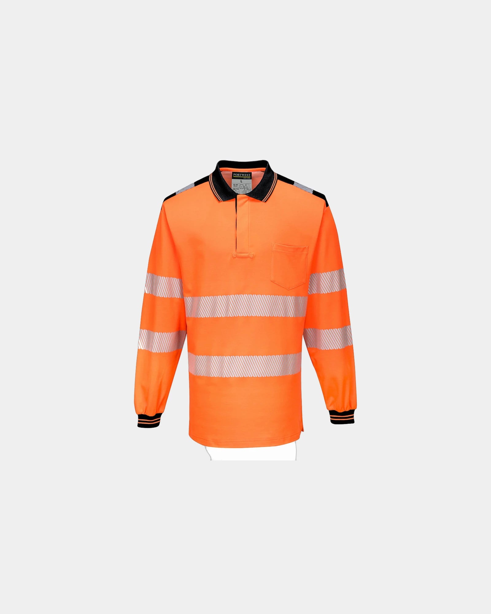 Polo hoge zichtbaarheid katoen lange om te personaliseren - Oranje