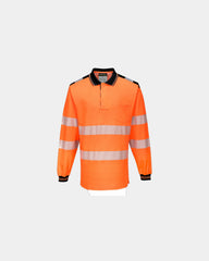 Polo hoge zichtbaarheid katoen lange om te personaliseren - Oranje
